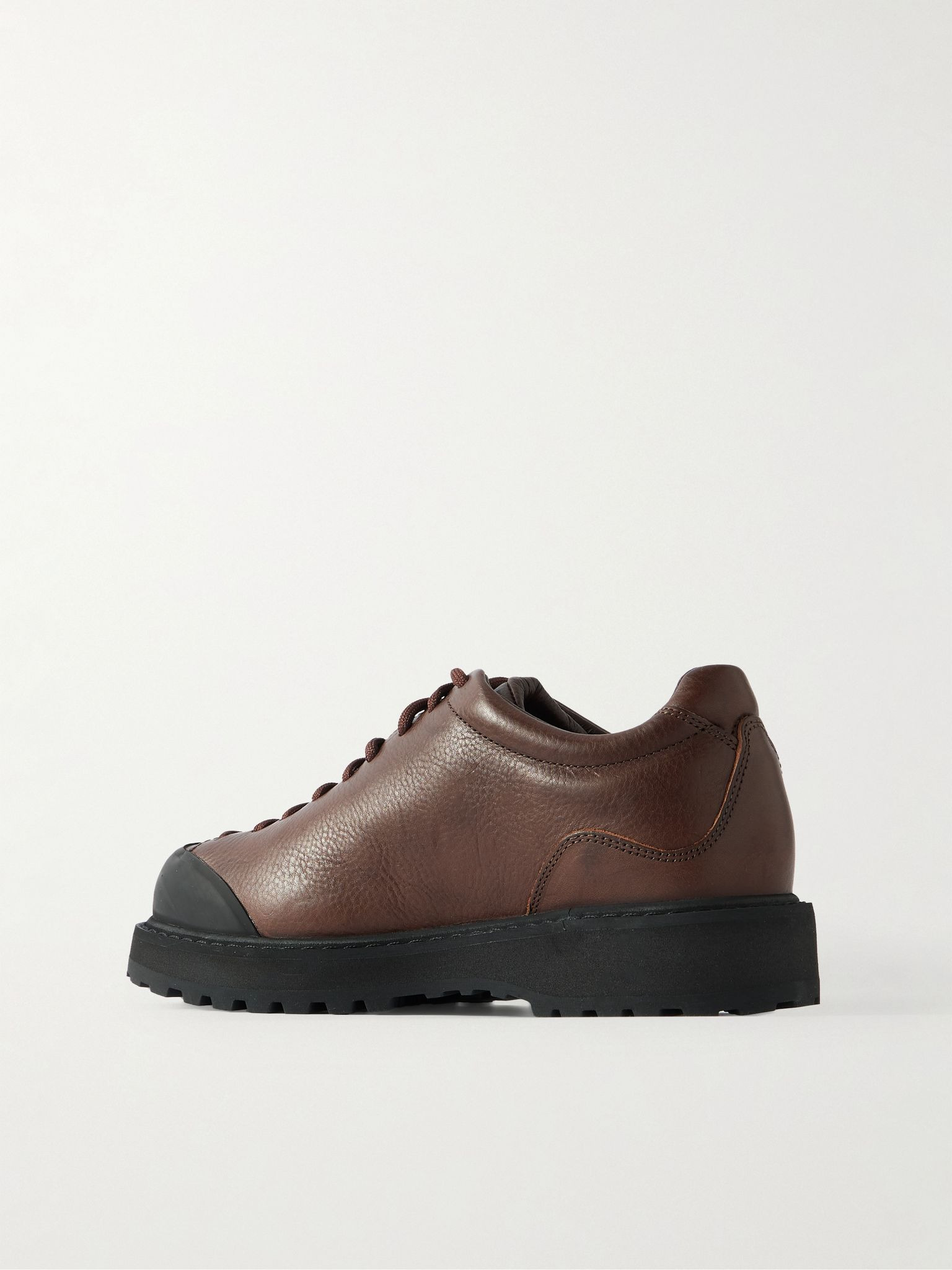 Ampezzo Low Rubber-Trimmed Full-Grain Leather Boots Brown - 4
