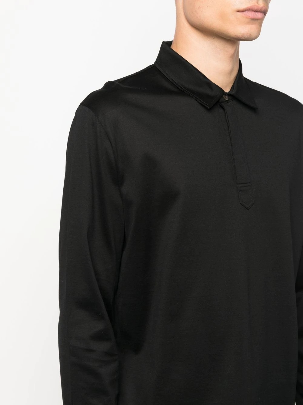 long-sleeved cotton polo shirt - 5