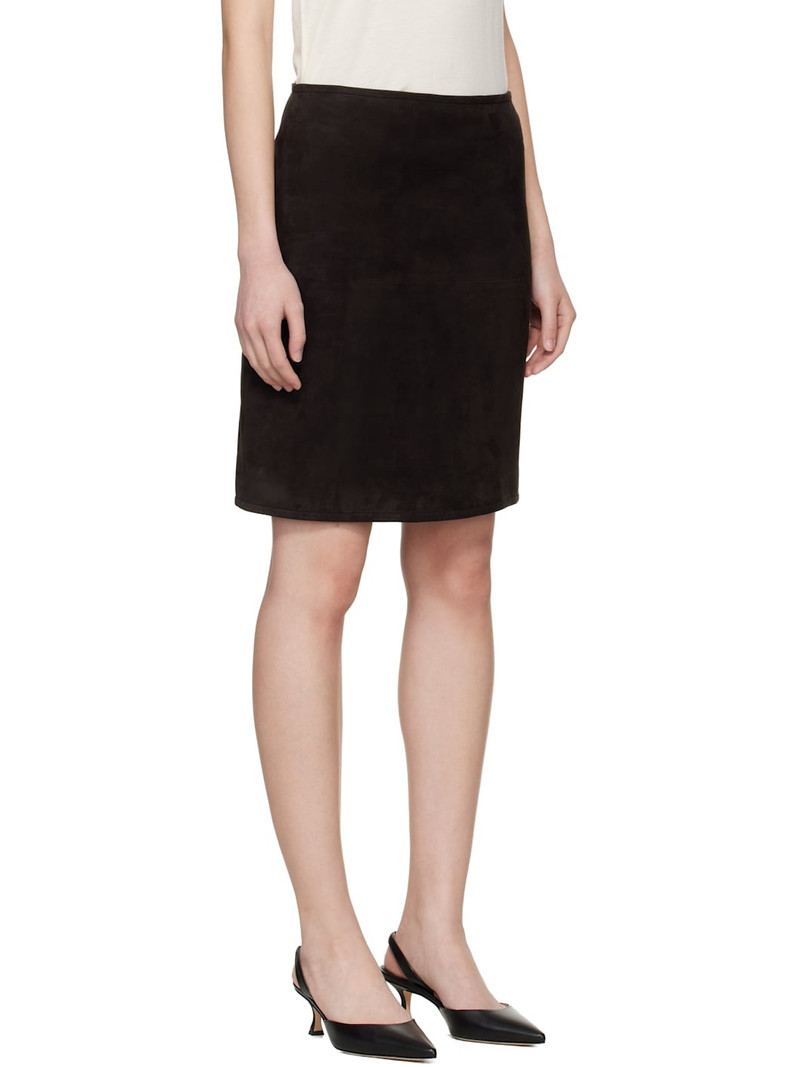 Brown Engel Suede Pencil Midi Skirt 2