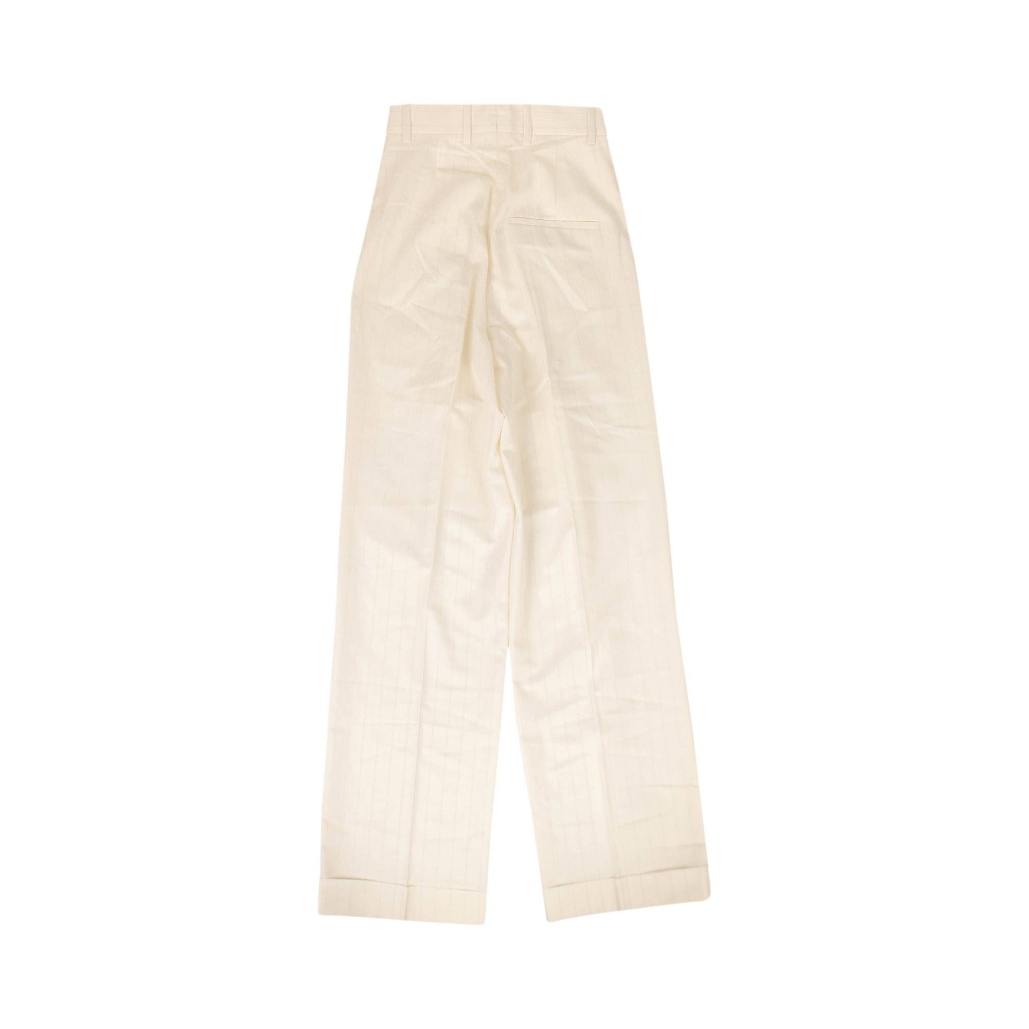 Casablanca Wool Rio Pinstriped Wide Leg Suit 'Cream' - 5