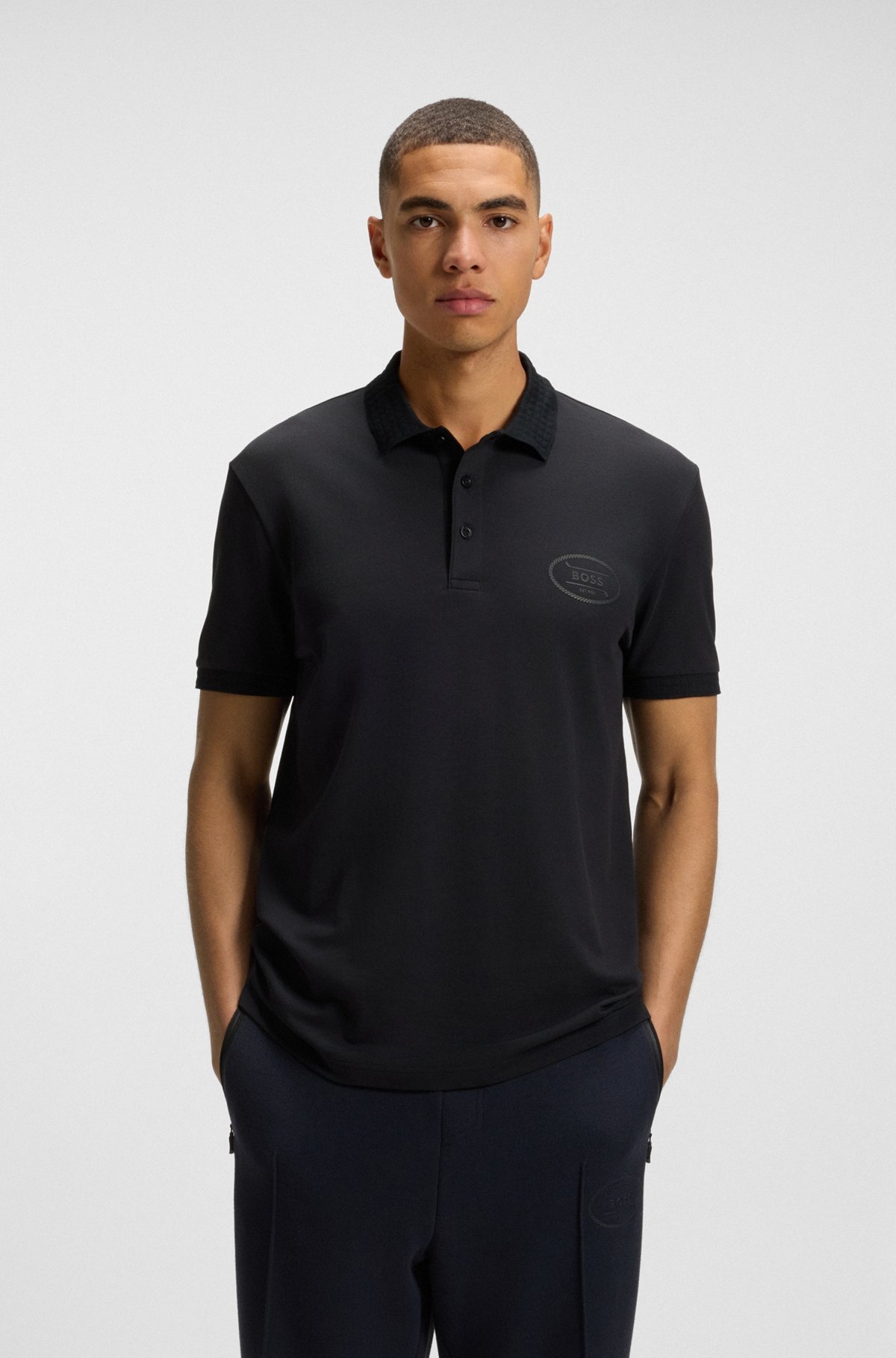 POLO SHIRT IN MOISTURE-WICKING STRETCH PIQUÉ - 2