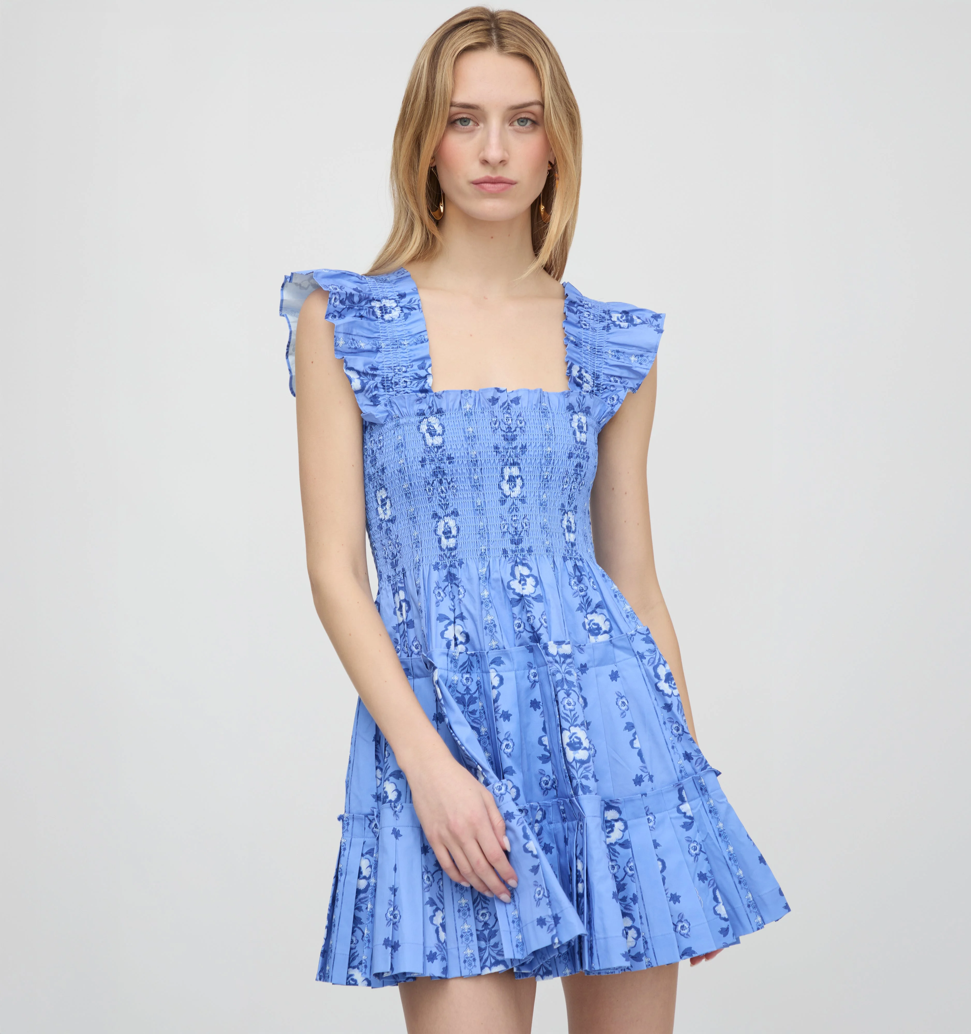 The Charlotte Nap Dress - Blue Arcadia Border - 1