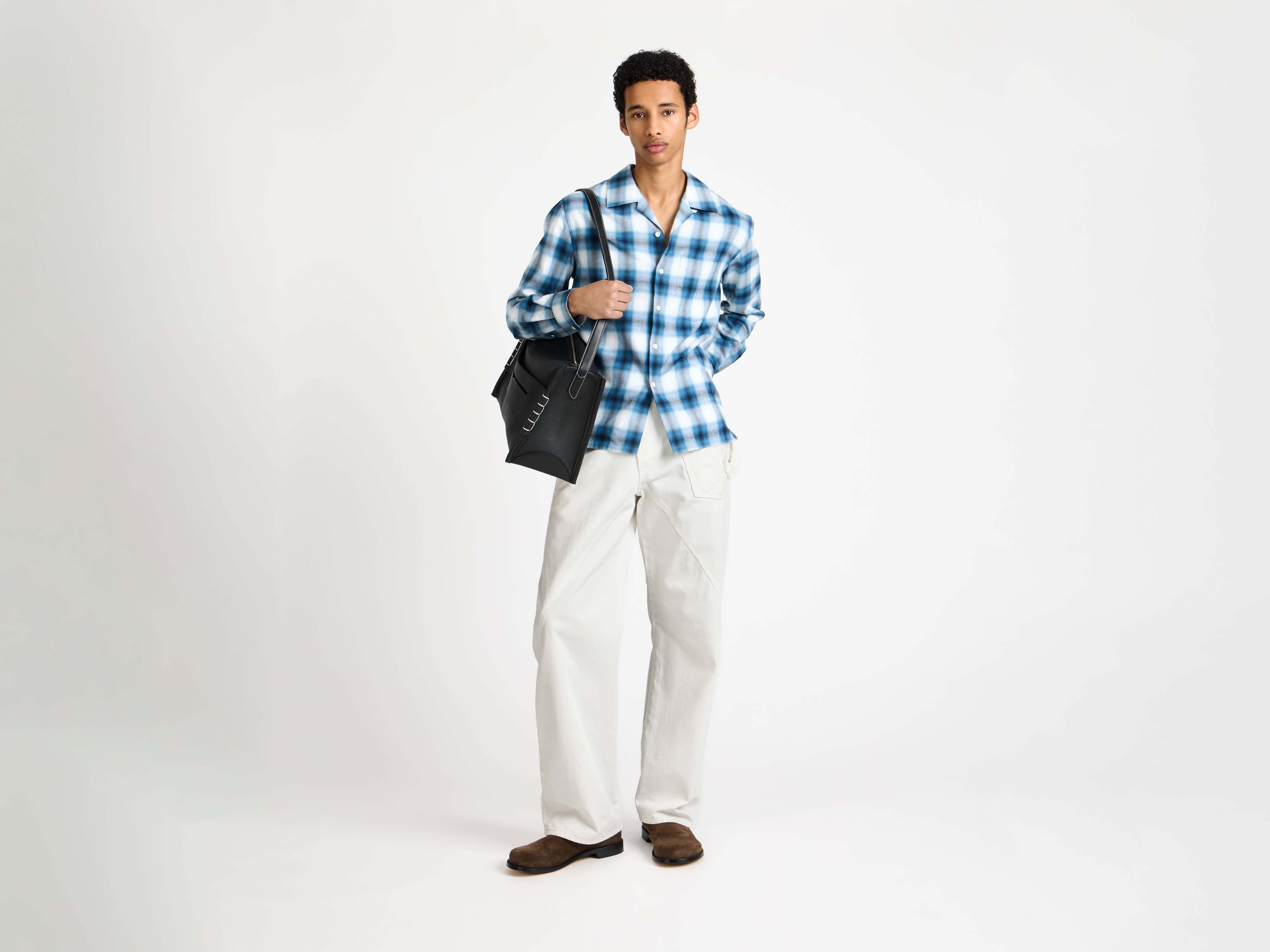 GRADIANT CHECKERED SHIRT IN BLUE - 2
