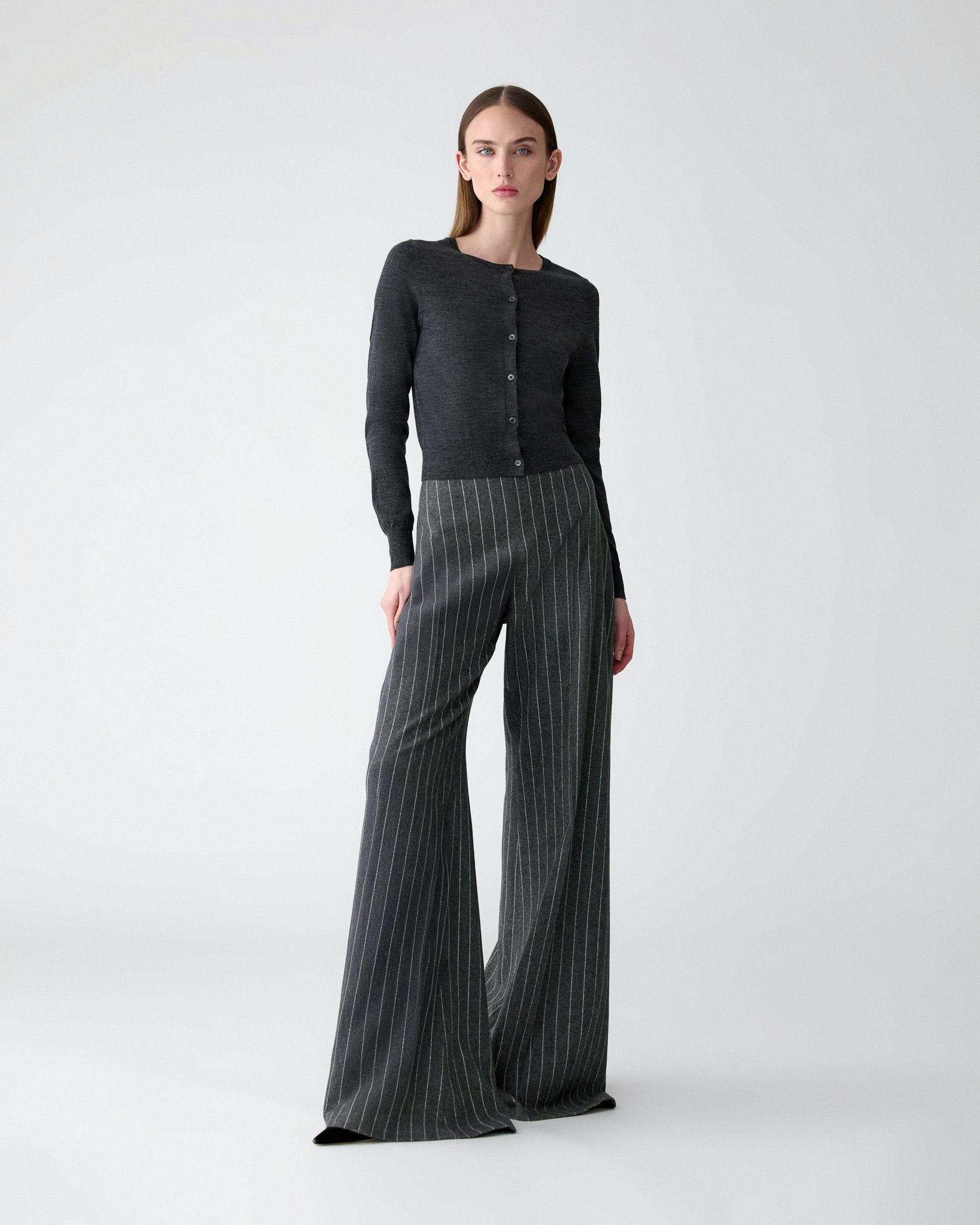 Wide-Leg Pinstripe Diane Pants - 2