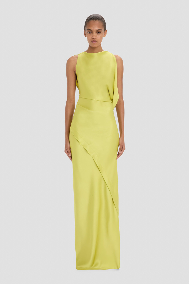 Victoria Beckham Kyra Gown In Yellow outlook