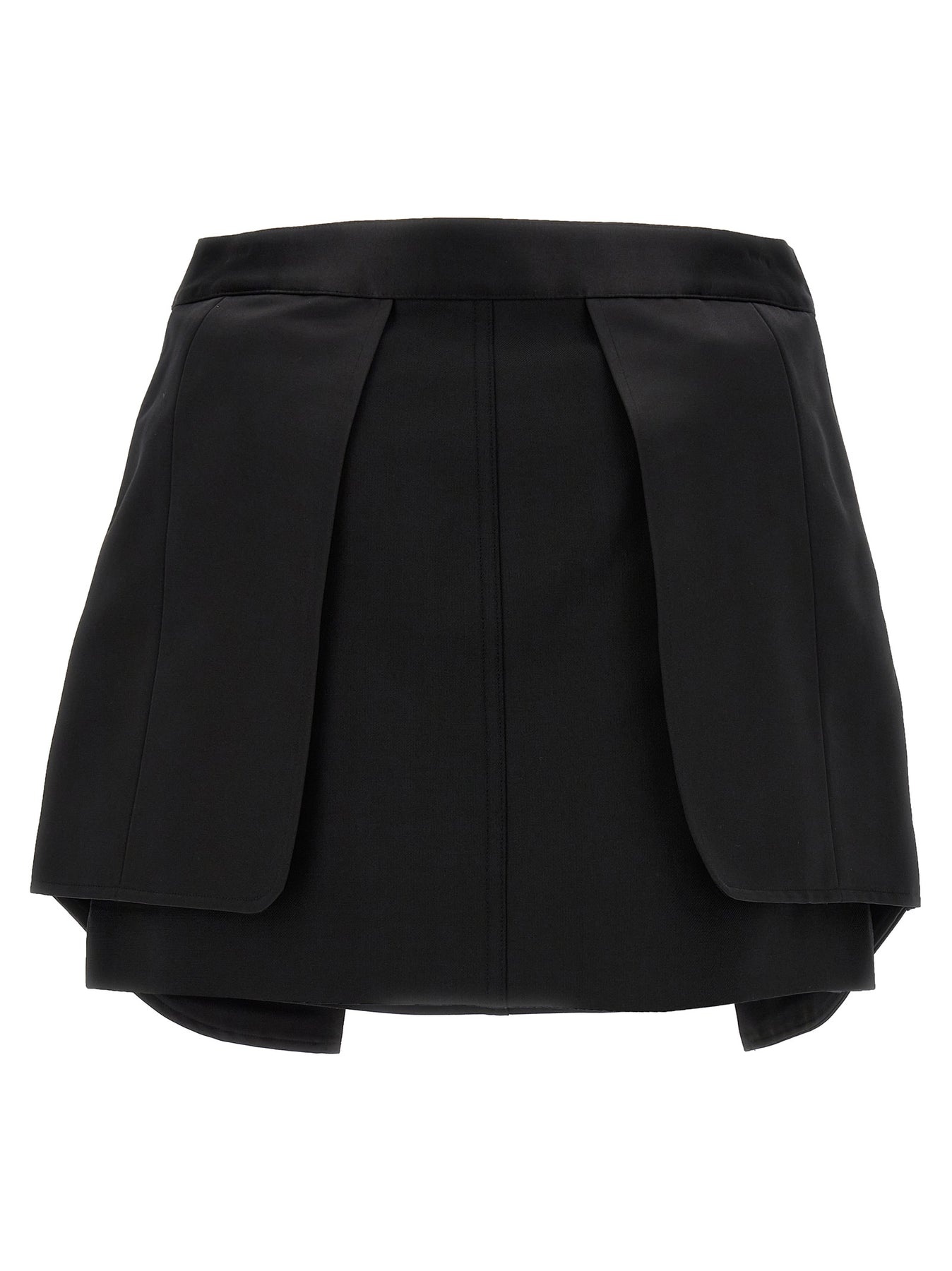 Satin Panel Skirt Skirts Black - 2