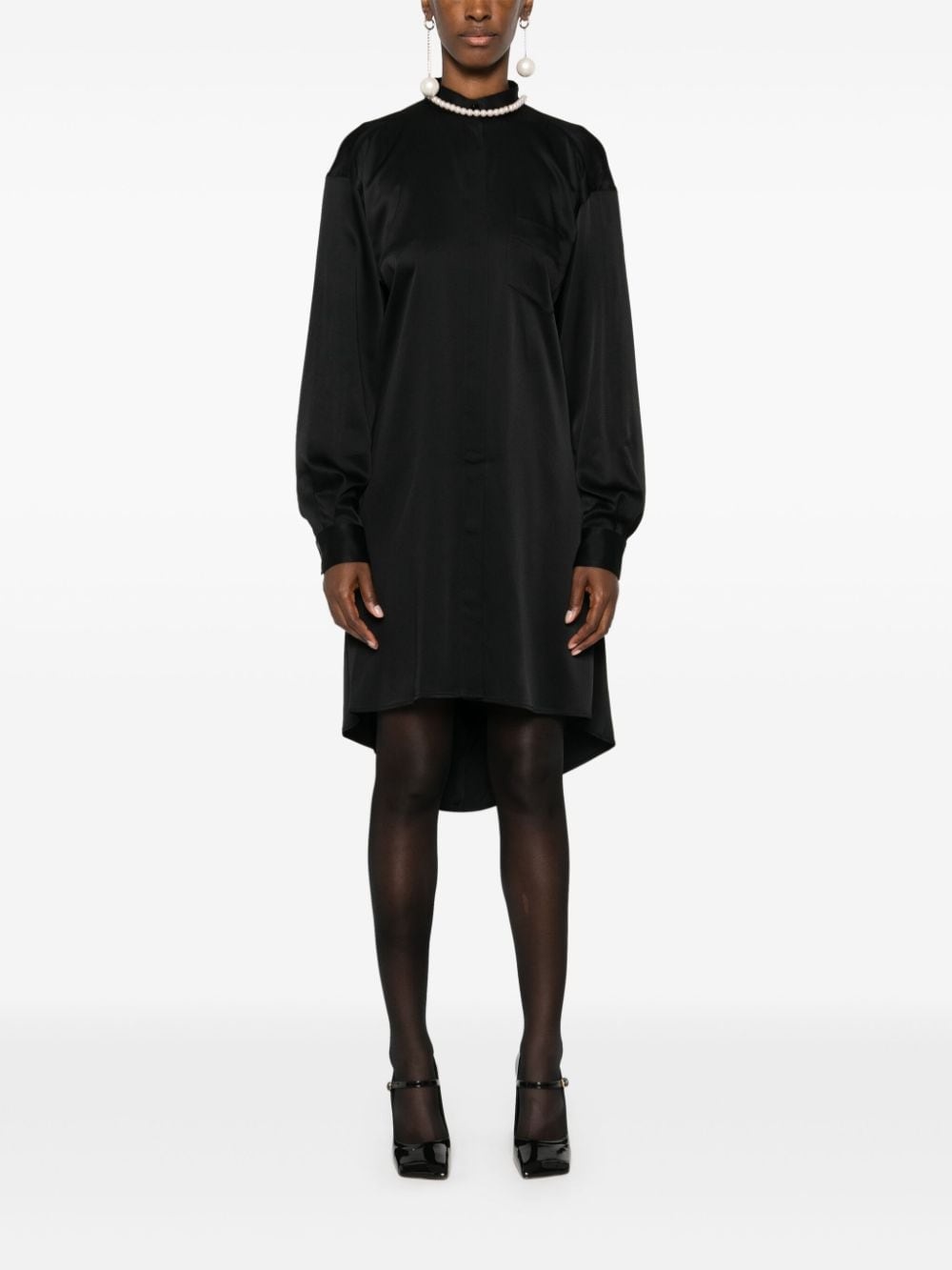 faux-pearl shirt dress - 3