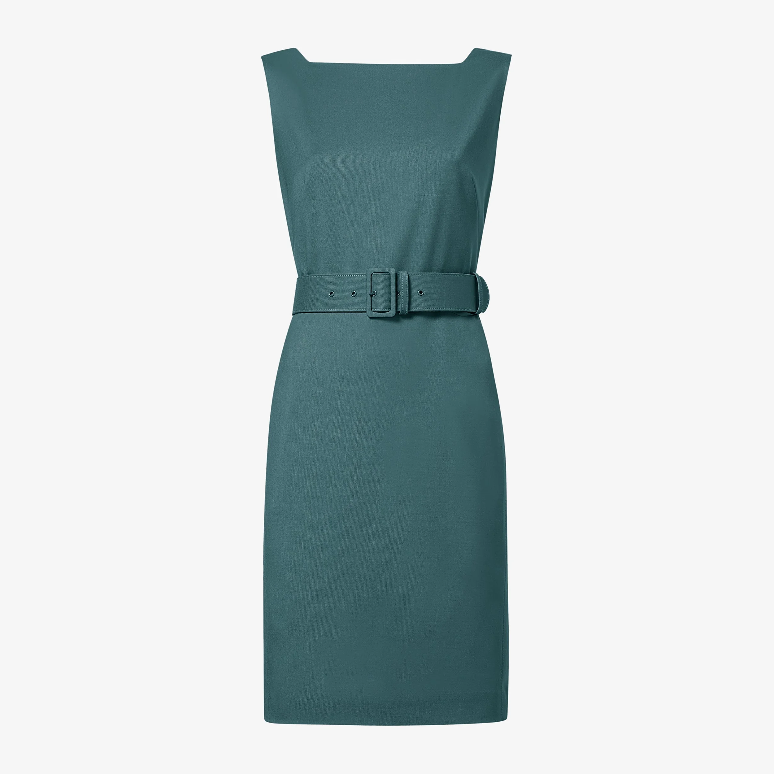 Cynthia Belted Dress - Italian Wool Twill - 1