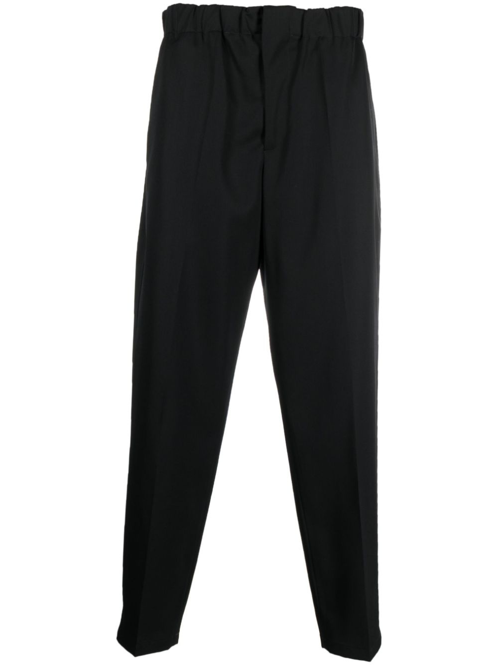 elasticated-waistband tapered trousers - 1