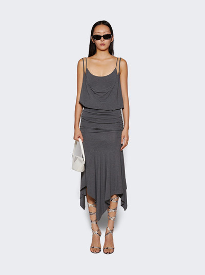 THE ATTICO Asymmetric Midi Dress Dark Grey outlook