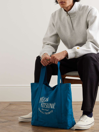 Maison Kitsuné Palais Royal Logo-Print Cotton-Canvas Tote Bag outlook