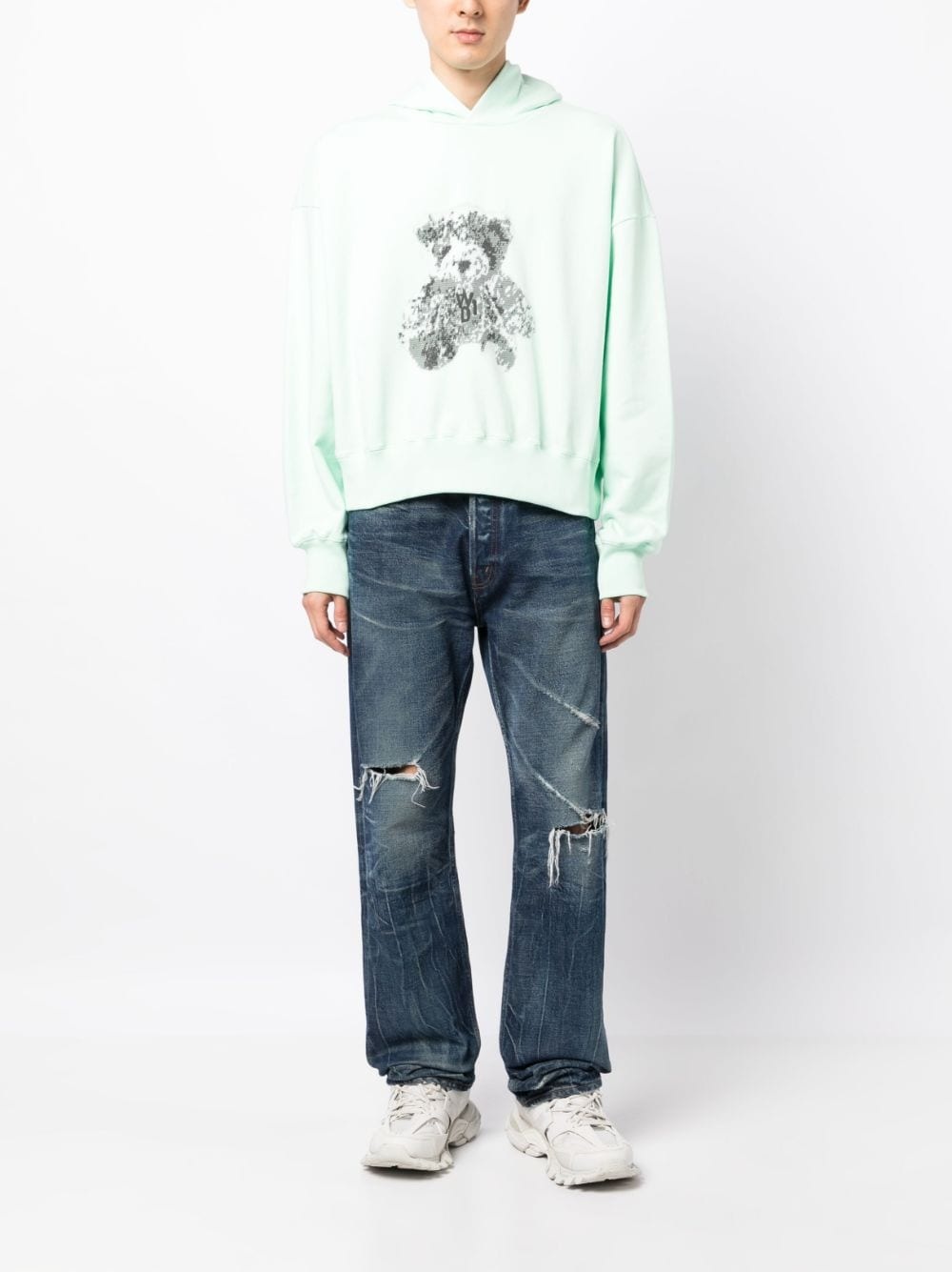 logo-patch cotton hoodie - 2