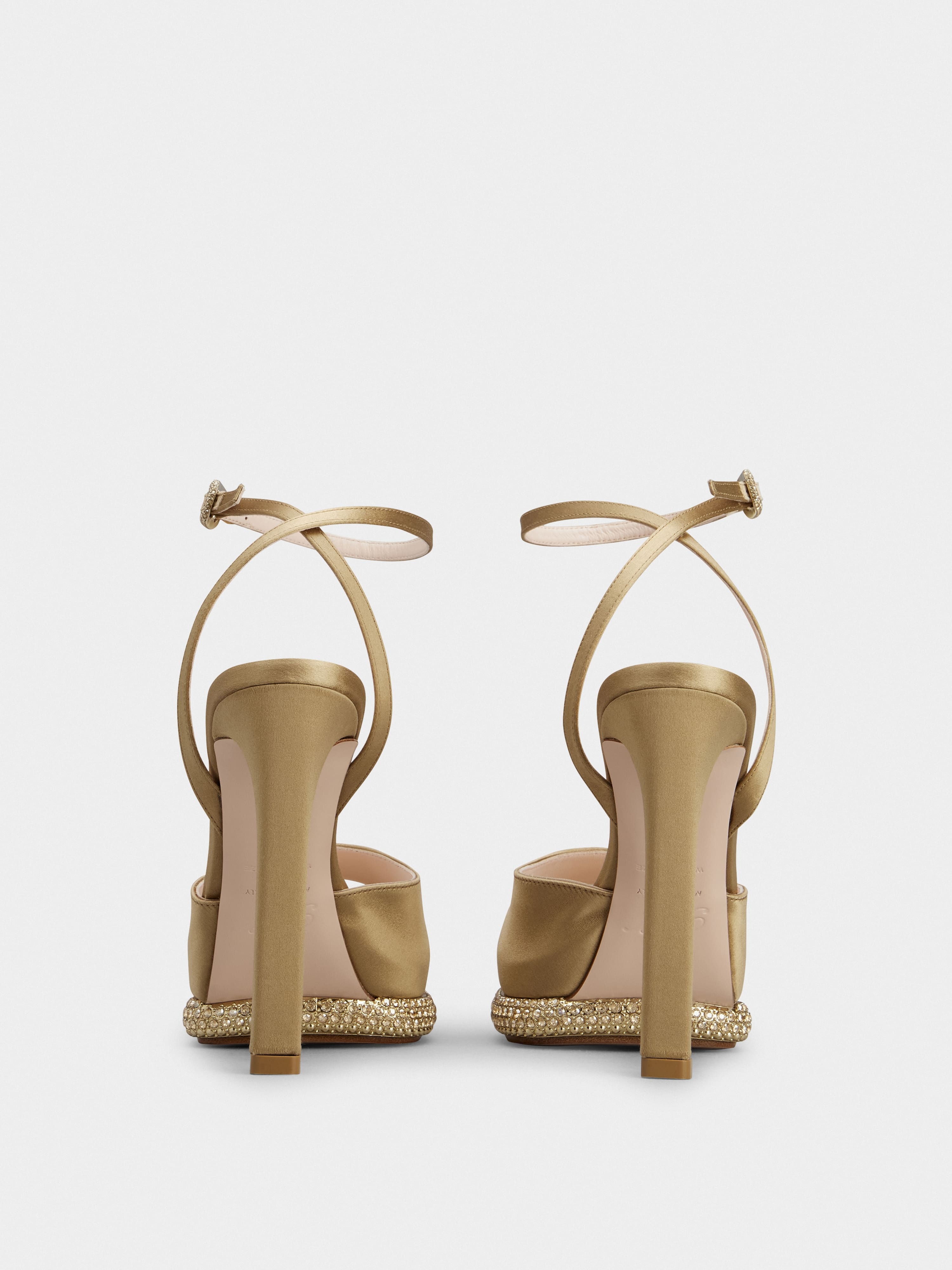 Viv' Choc Platform Sandals in satin - 5