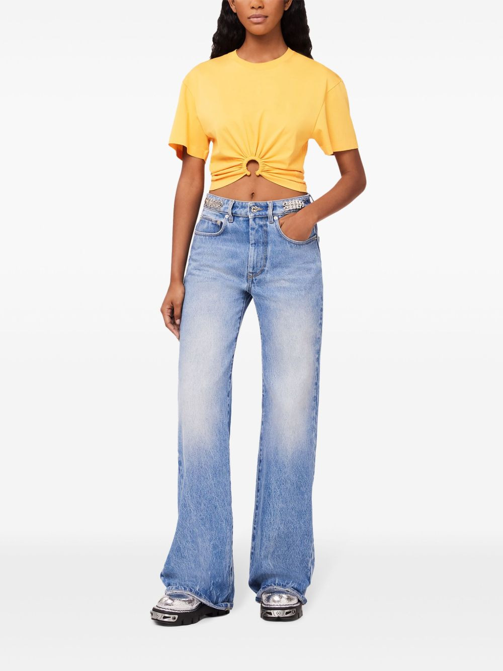 ring-detail cropped T-shirt - 2