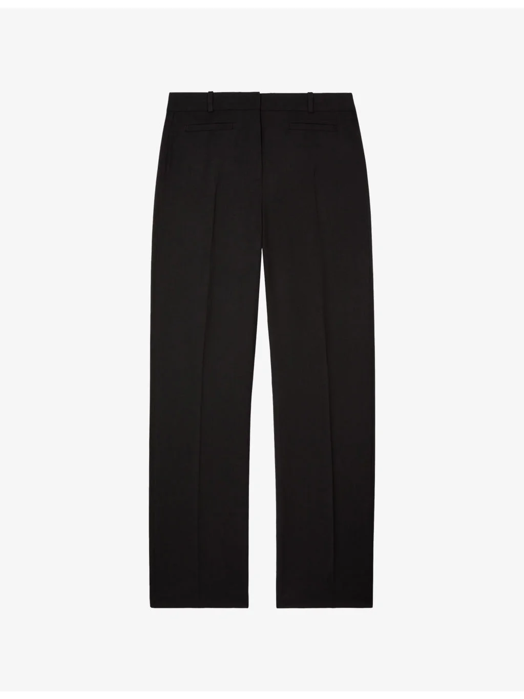 Wide-Leg Mid-Rise Wool Trousers - 1