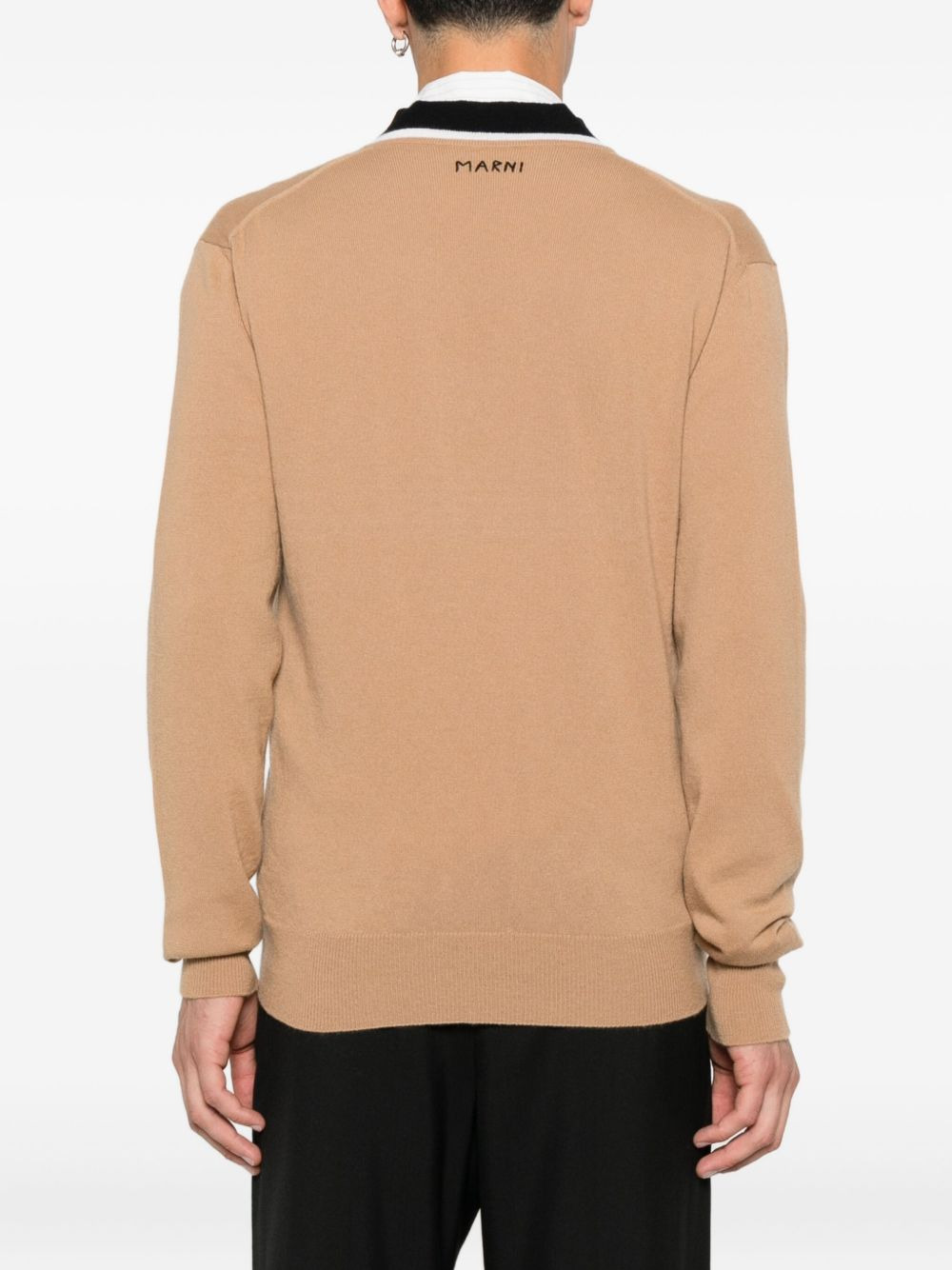 V-neck wool sweater - 4
