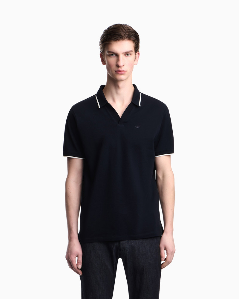 EMPORIO ARMANI V-NECK PIQUÉ POLO SHIRT outlook