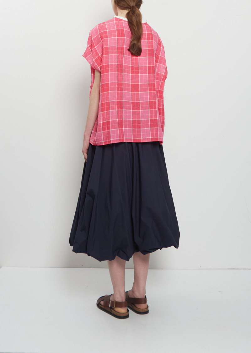 apuntob Tartan Linen Boxy Top outlook