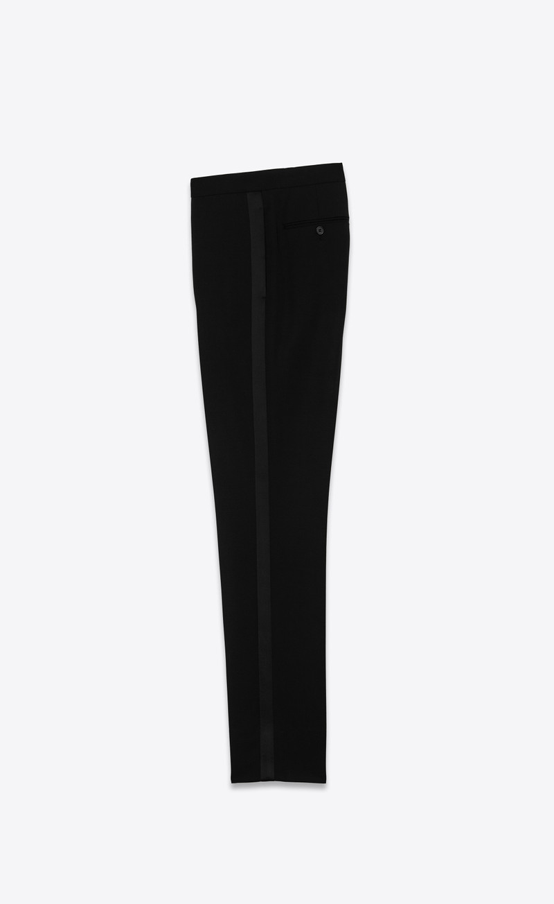 SAINT LAURENT tuxedo pants in grain de poudre saint laurent outlook