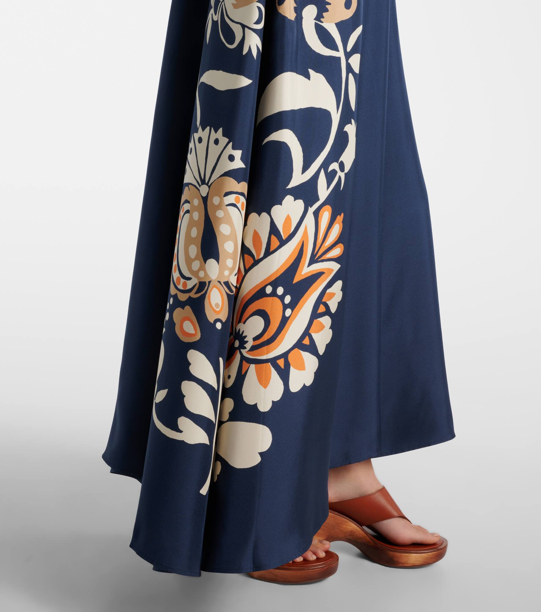 Magnifico floral silk twill maxi dress - 5