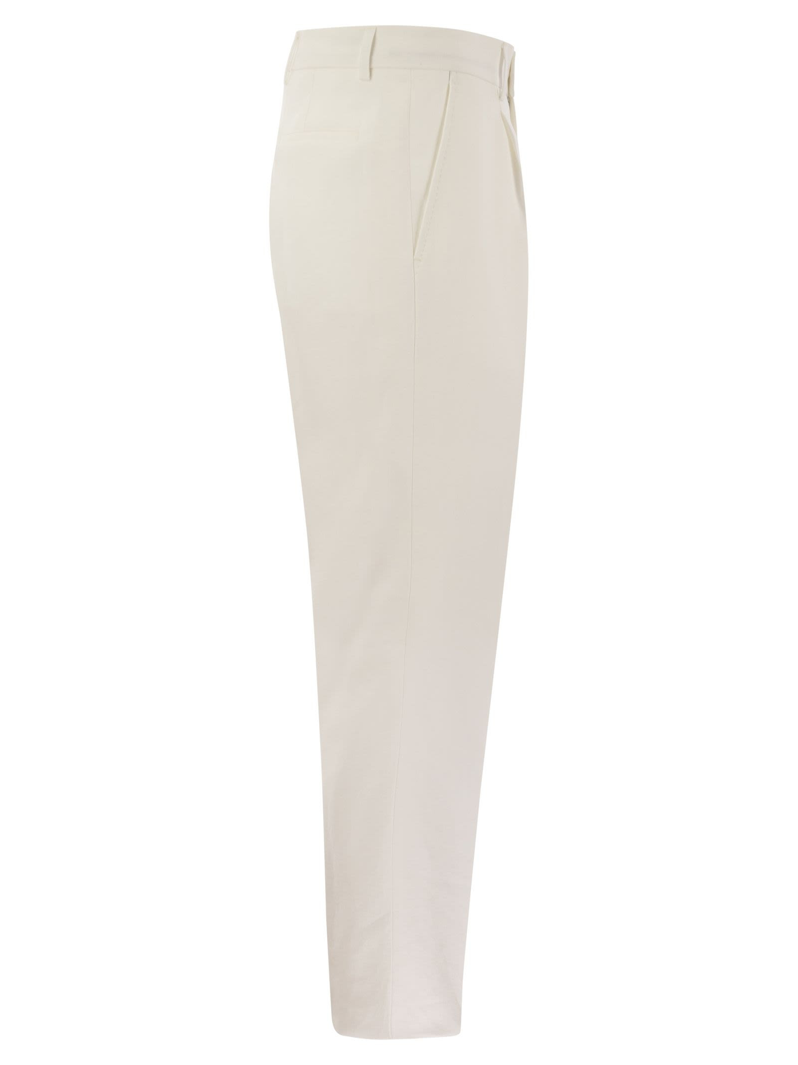 Brunello Cucinelli Men Leisure Fit Linen Trousers With Darts - 3