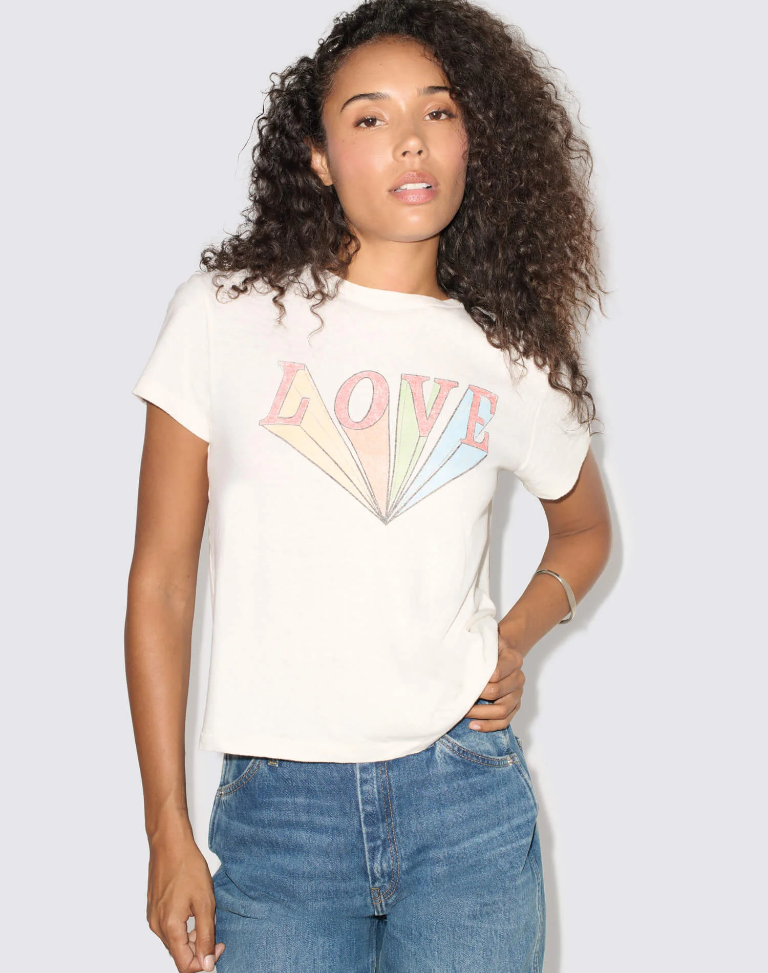 Classic Tee Love Rainbow - Vintage White - 1