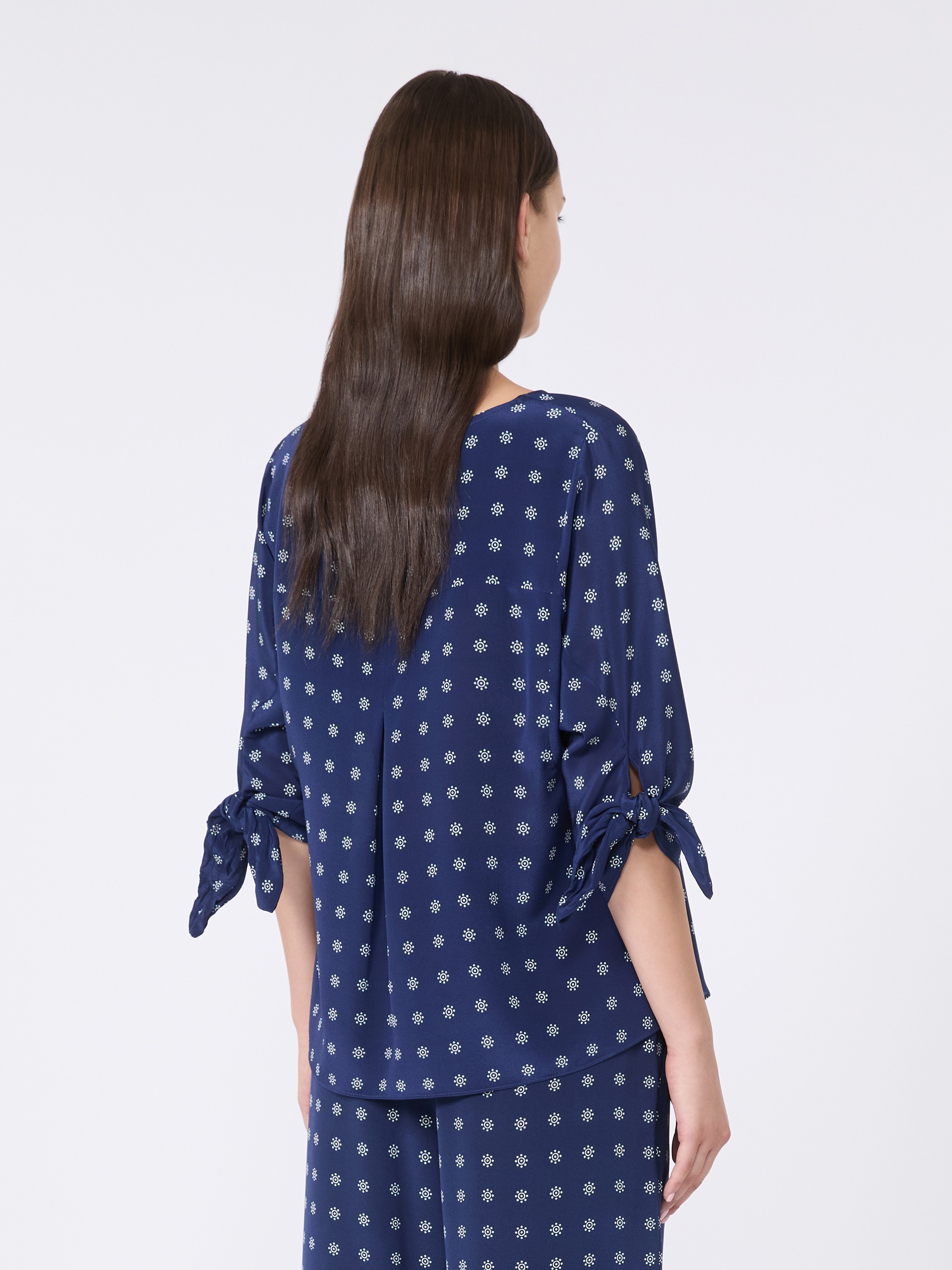 ADONE Crepe de chine crew-neck blouse - 4