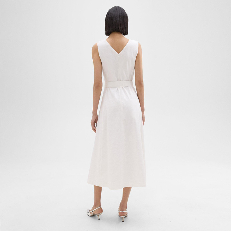 Theory V-Neck Volume Dress in Good Linen outlook