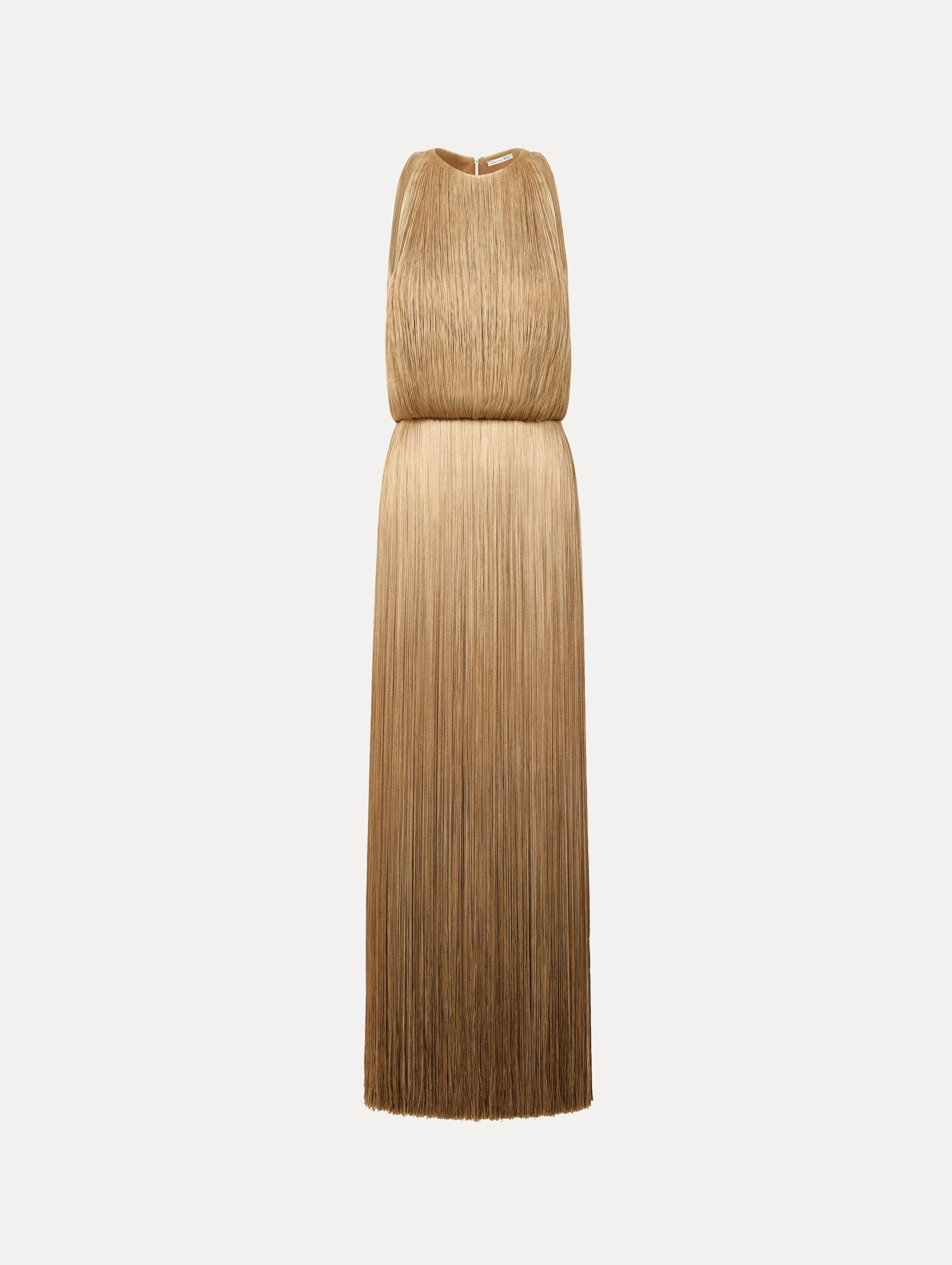 OMBRÉ FRINGE SLEEVELESS GOWN - 1