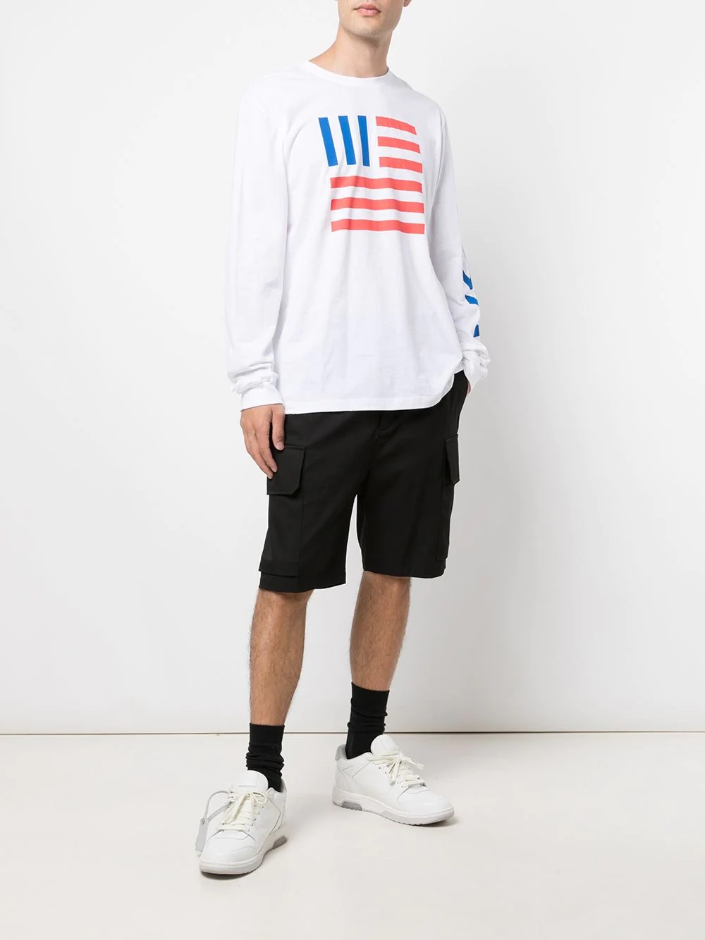 USA flag long-sleeved T-shirt - 2