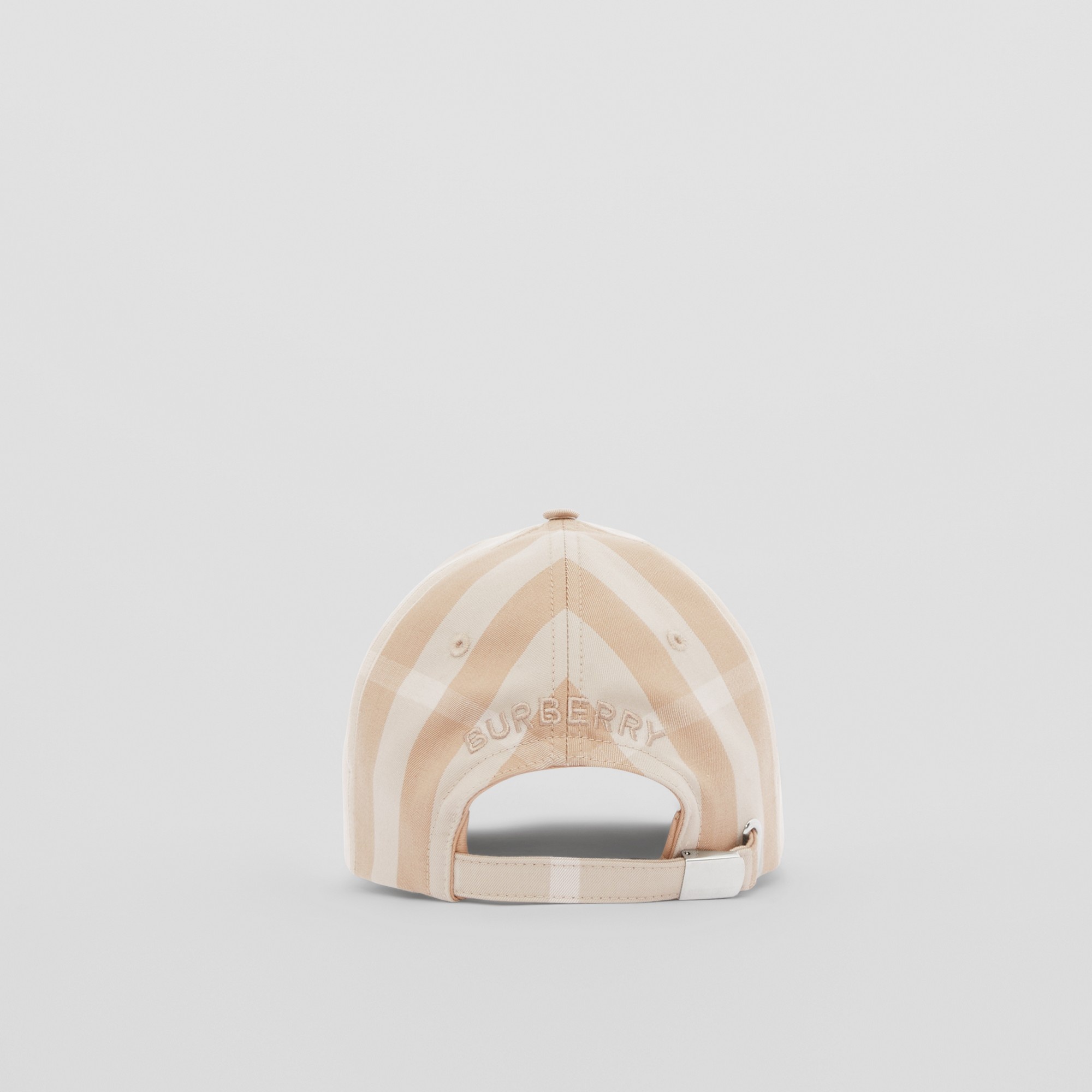 Logo Detail Check Cotton Baseball Cap - 4