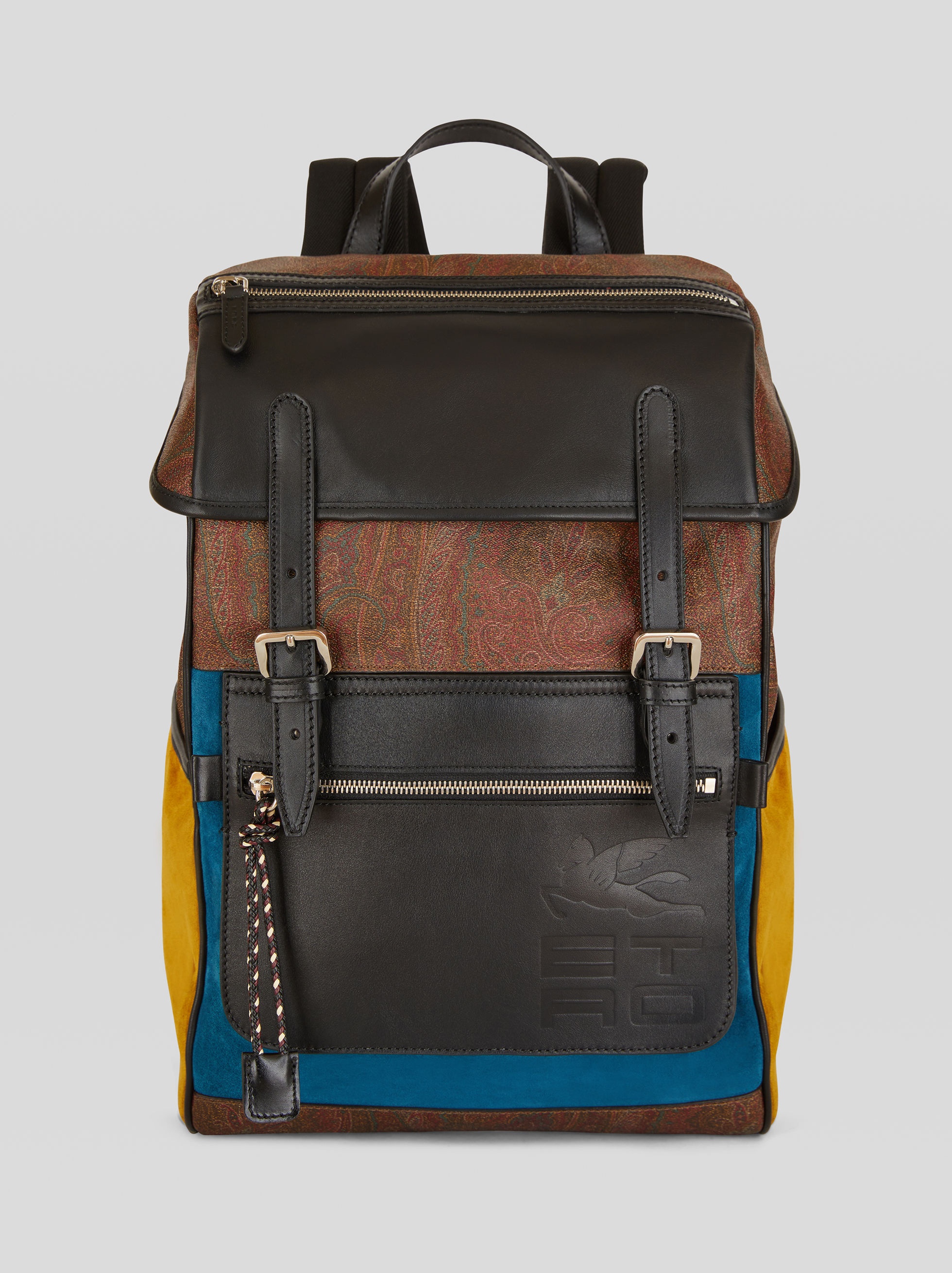 PATCHWORK BACKPACK WITH ETRO CUBE LOGO - 1