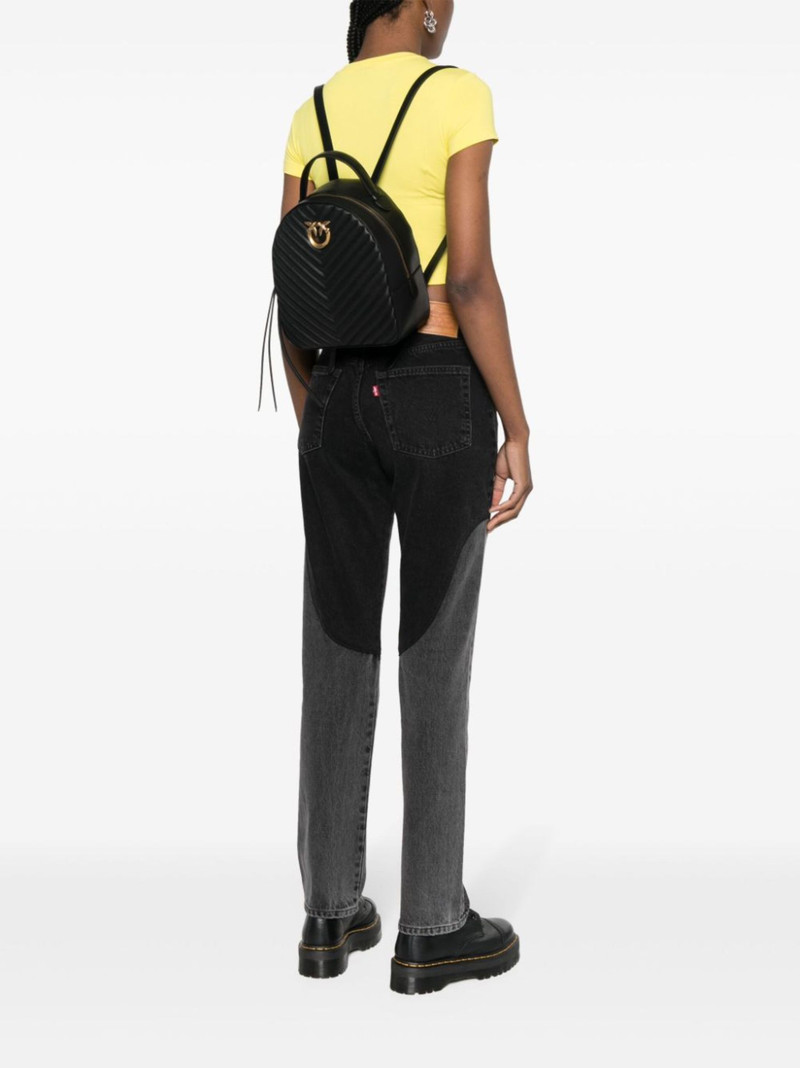 Love chevron leather backpack 4
