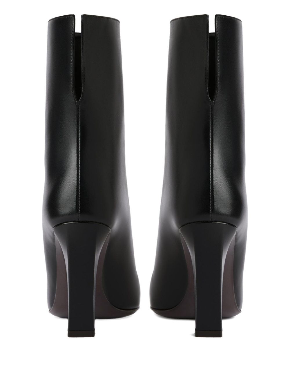 metallic-toe block-heel boots - 2