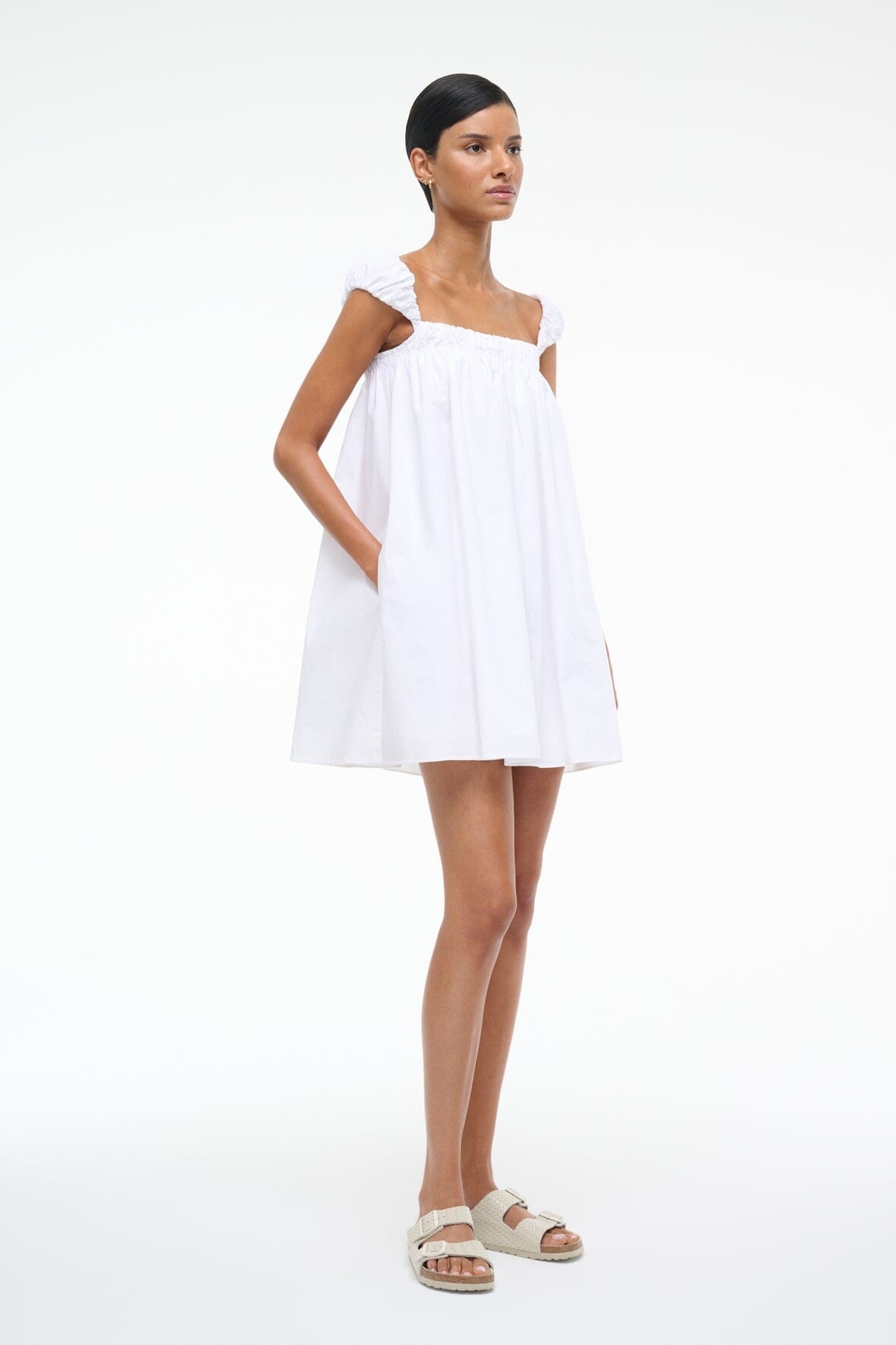 STAUD BEAU DRESS WHITE - 4