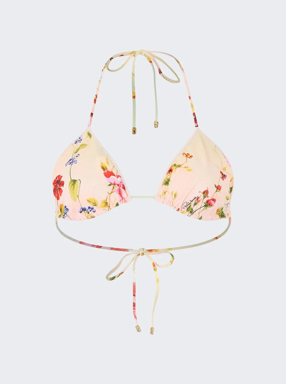 Mini Miami Flowers Bikini Top Green And Fuchsia - 1