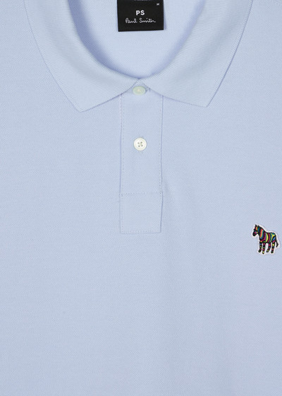 Paul Smith Sky Blue Cotton-Piqué Zebra Logo Polo Shirt outlook