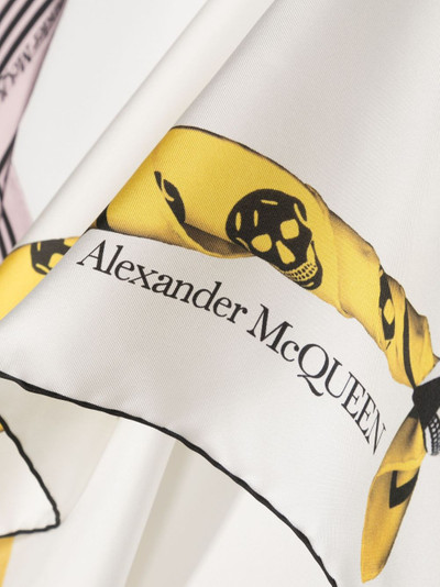 Alexander McQueen logo-print silk scarf outlook