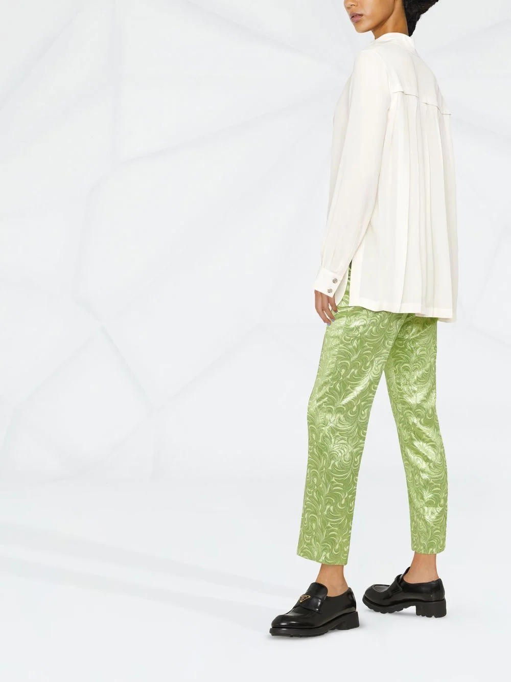 pleat-detail long-sleeve shirt - 3