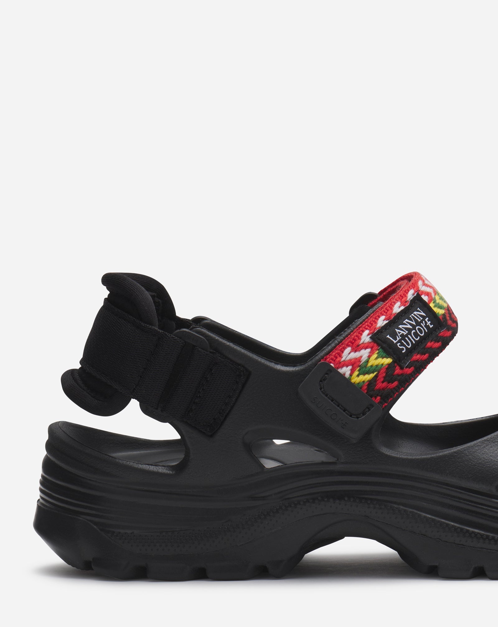 サンダル・ミュール LANVIN Lanvin x Suikoke Slippers in Black Rubber Woman Lanvin RUBBER LANVIN X SUICOKE WAKE SANDALS WOMEN | REVERSIBLE