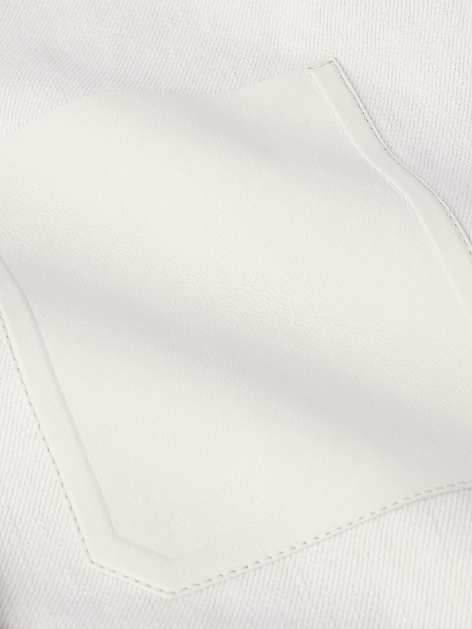 Leather-Trimmed Denim Overshirt - 3