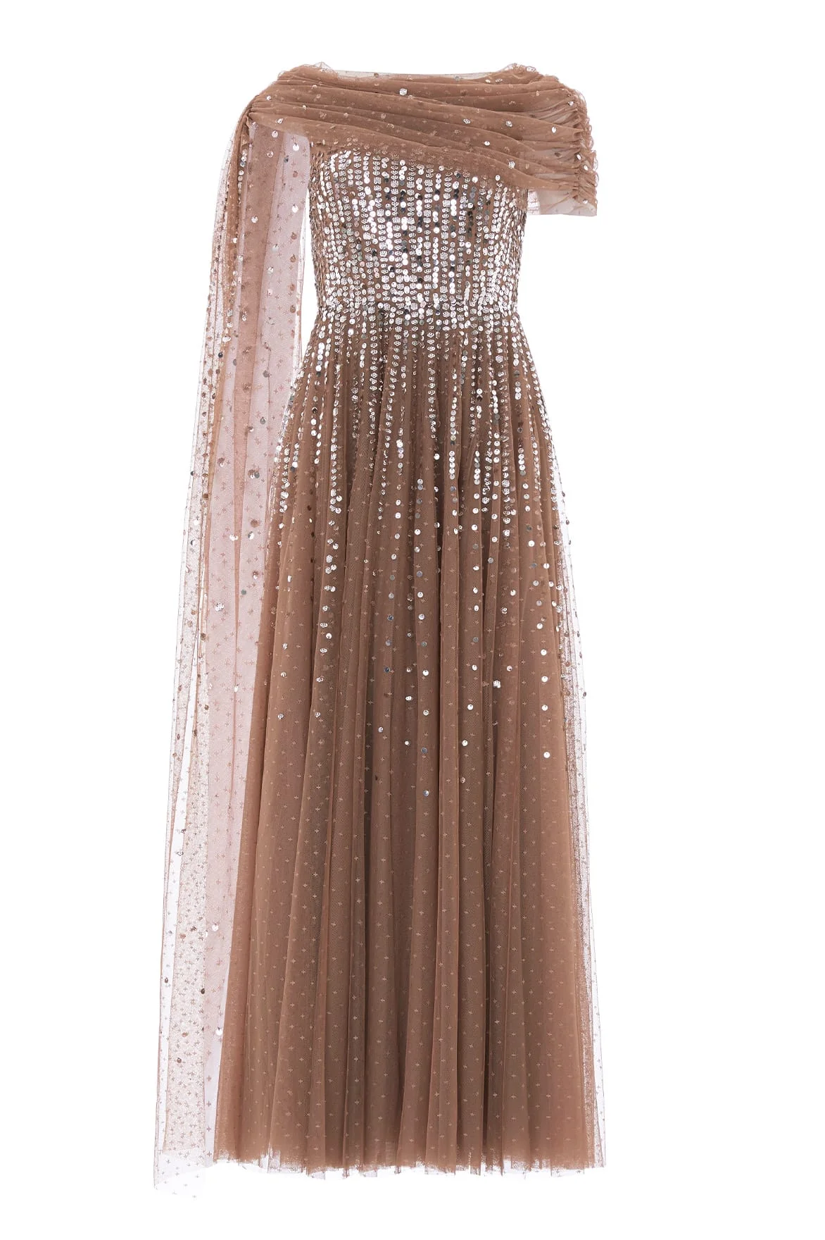 Moonlight Sequin Draped Gown - 1