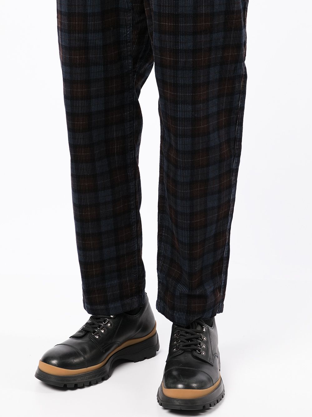 corduroy check-print trousers - 5