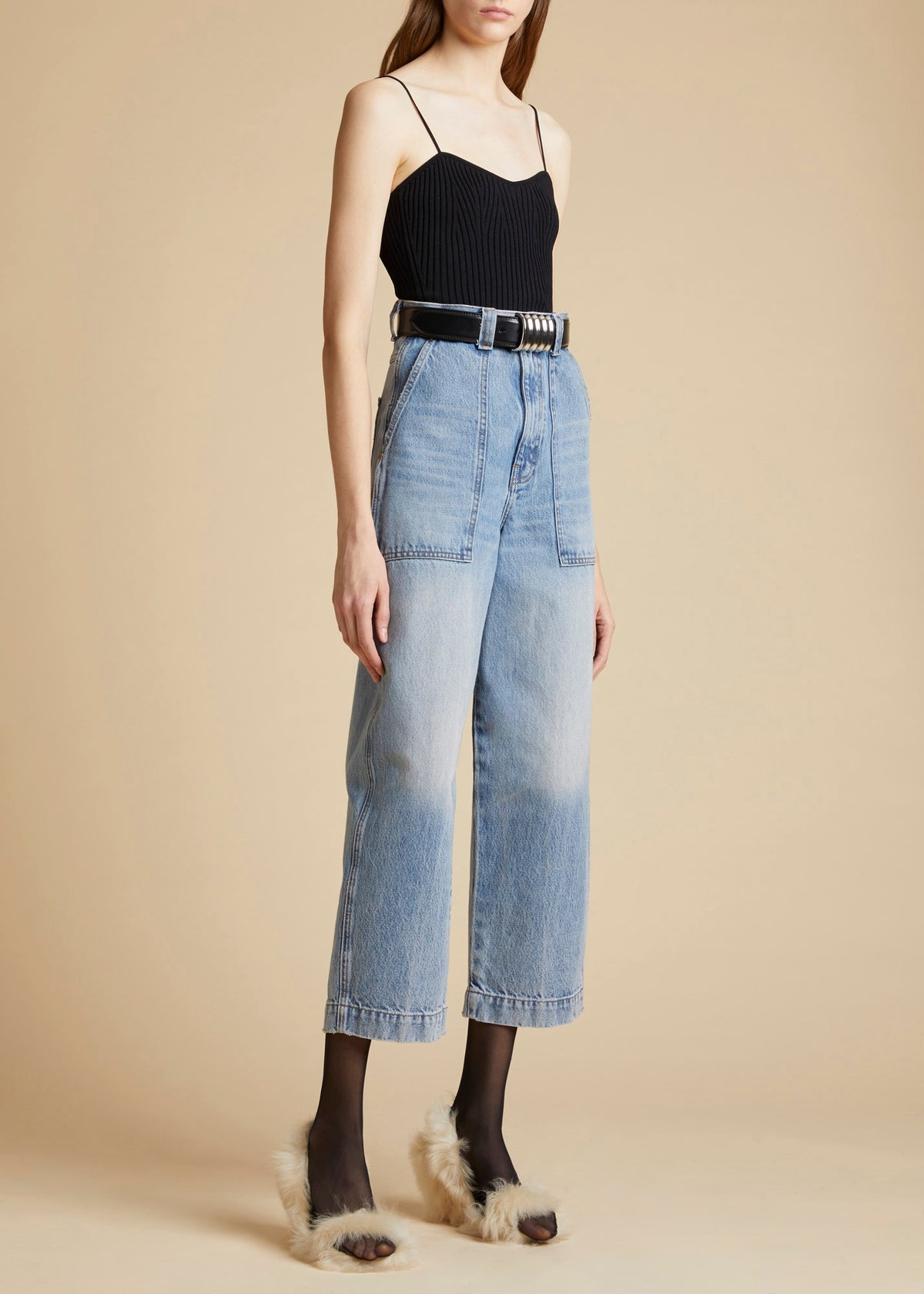 Hewey High Rise Cotton Jeans