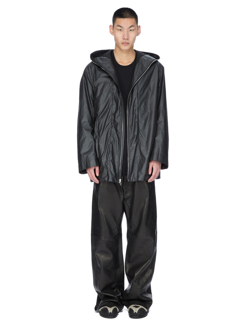 Rick Owens Geth Wide-Leg Panelled Leather Trousers Black outlook