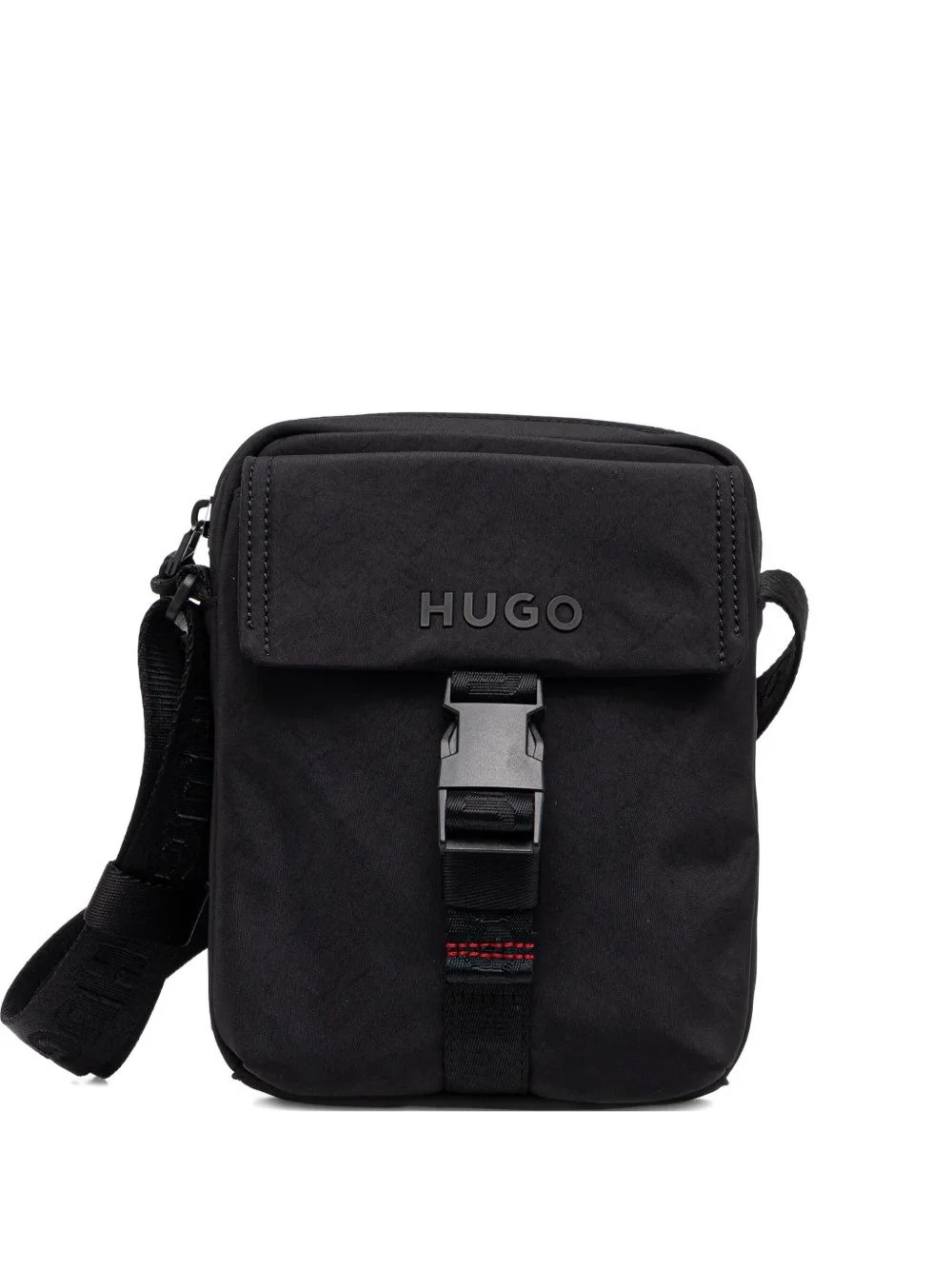 buckle-fastening logo-print messenger bag - 1