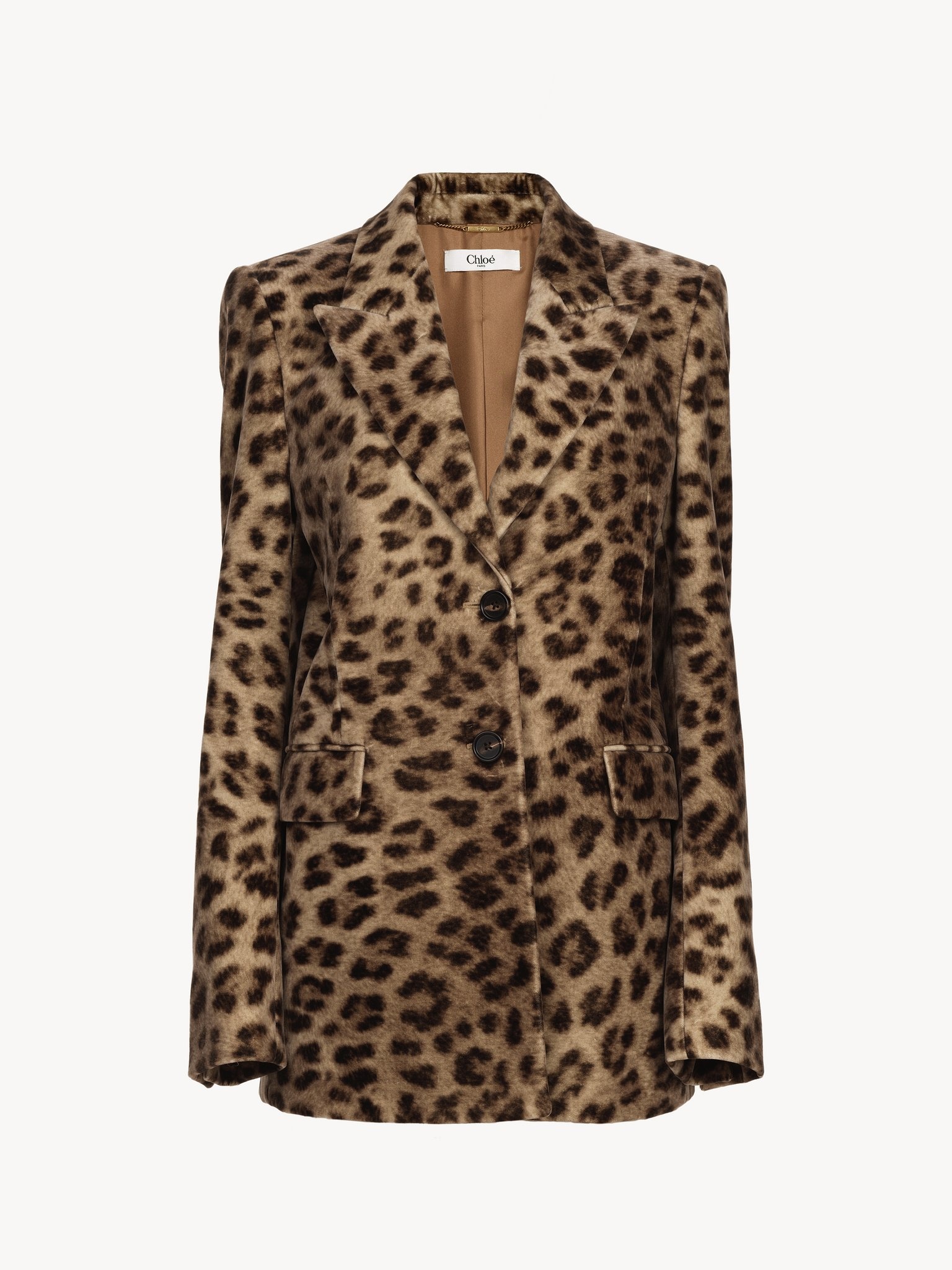 TAILORED JACKET IN LEOPARD-PRINT VELVET - 2