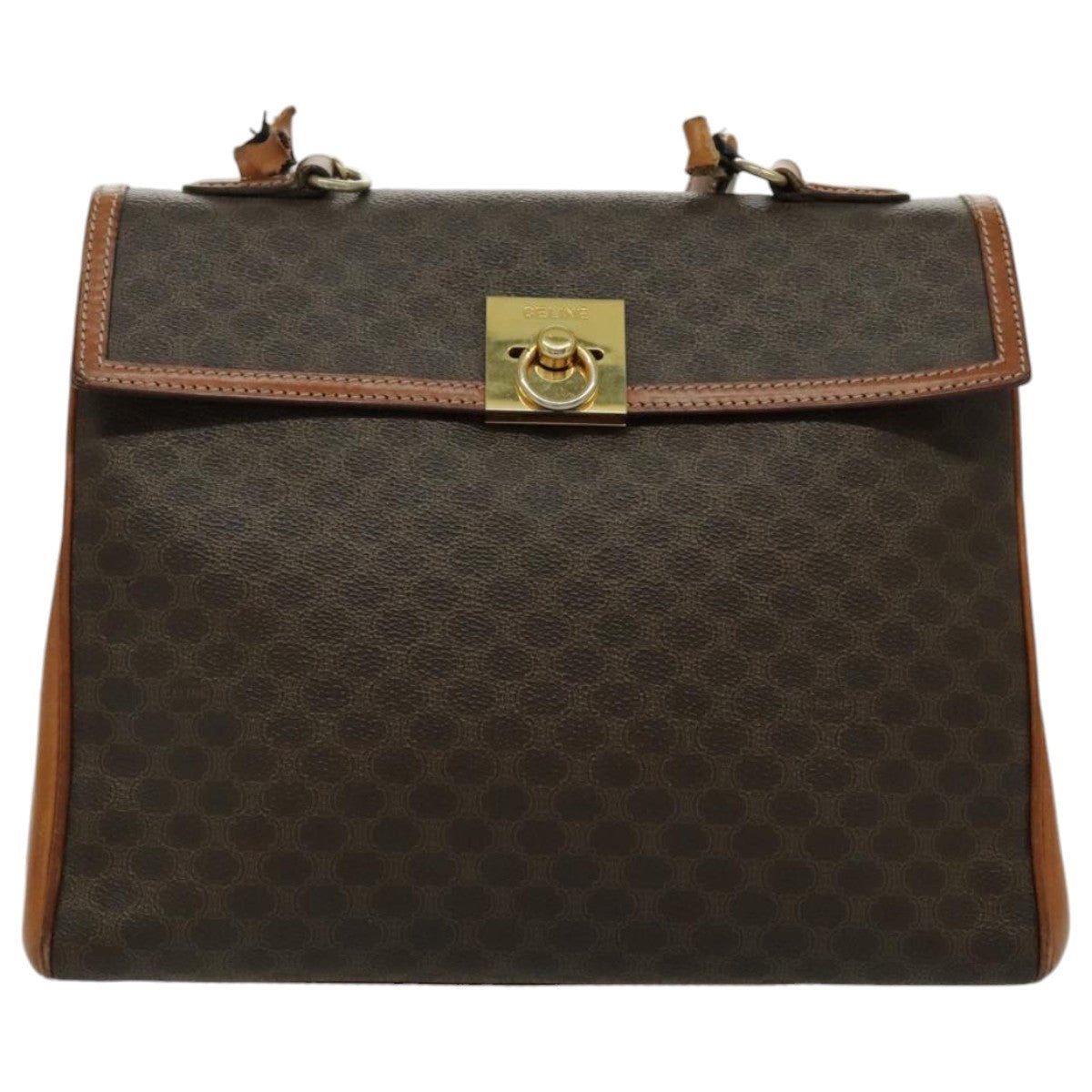 CELINE Macadam Canvas Hand Bag Coated Canvas Brown - 13