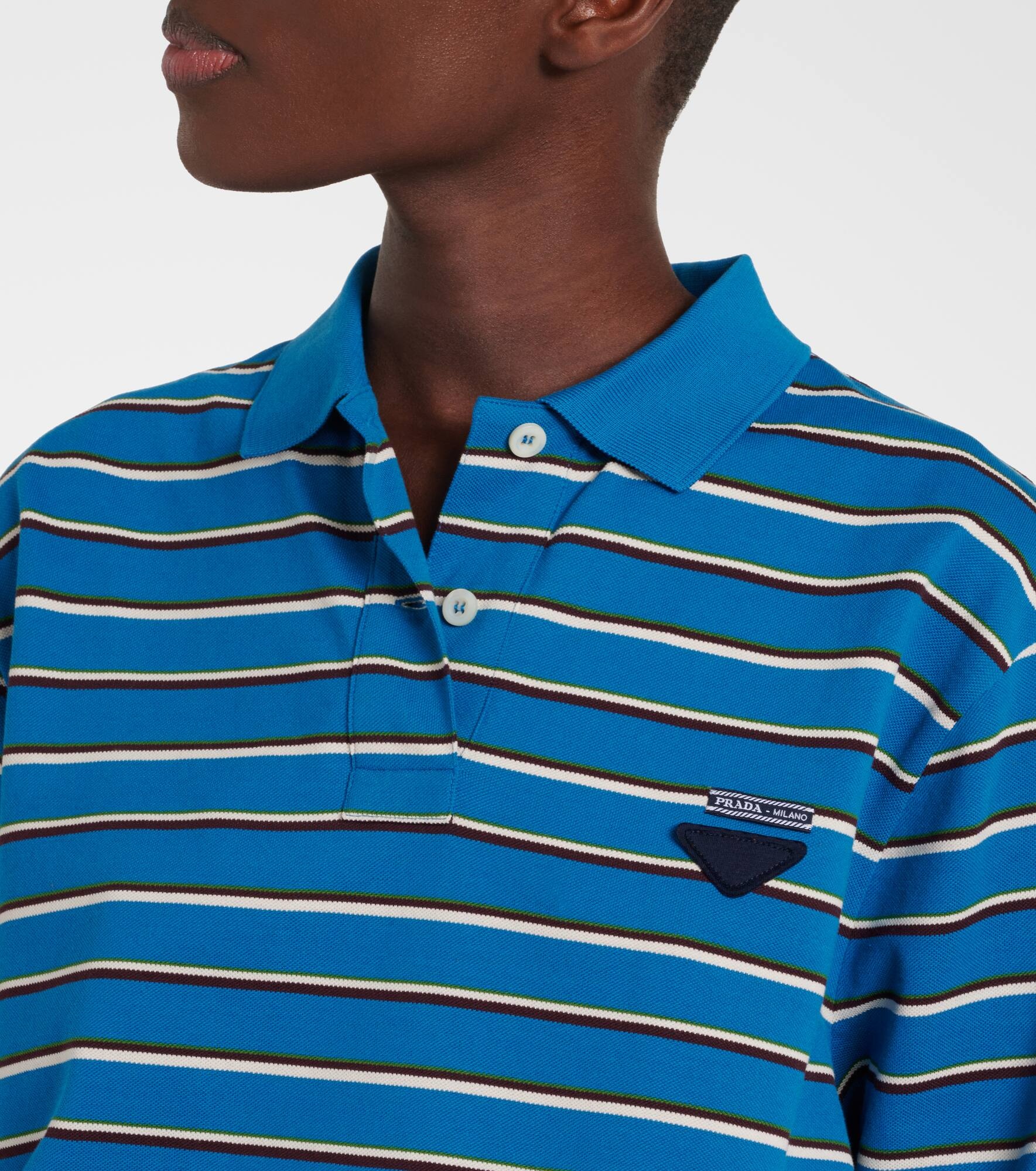 Logo striped cotton polo shirt - 4