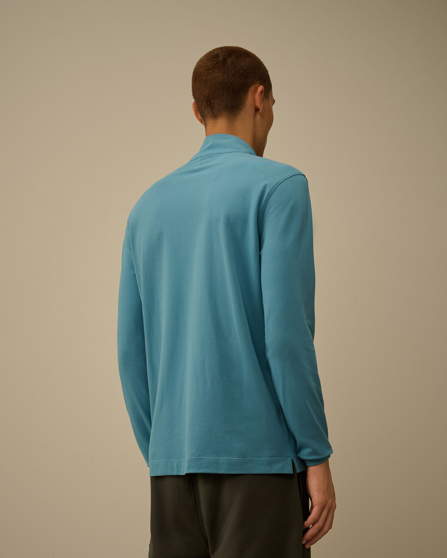 Stretch Piquet Half Zip Long Sleeve Polo - 4